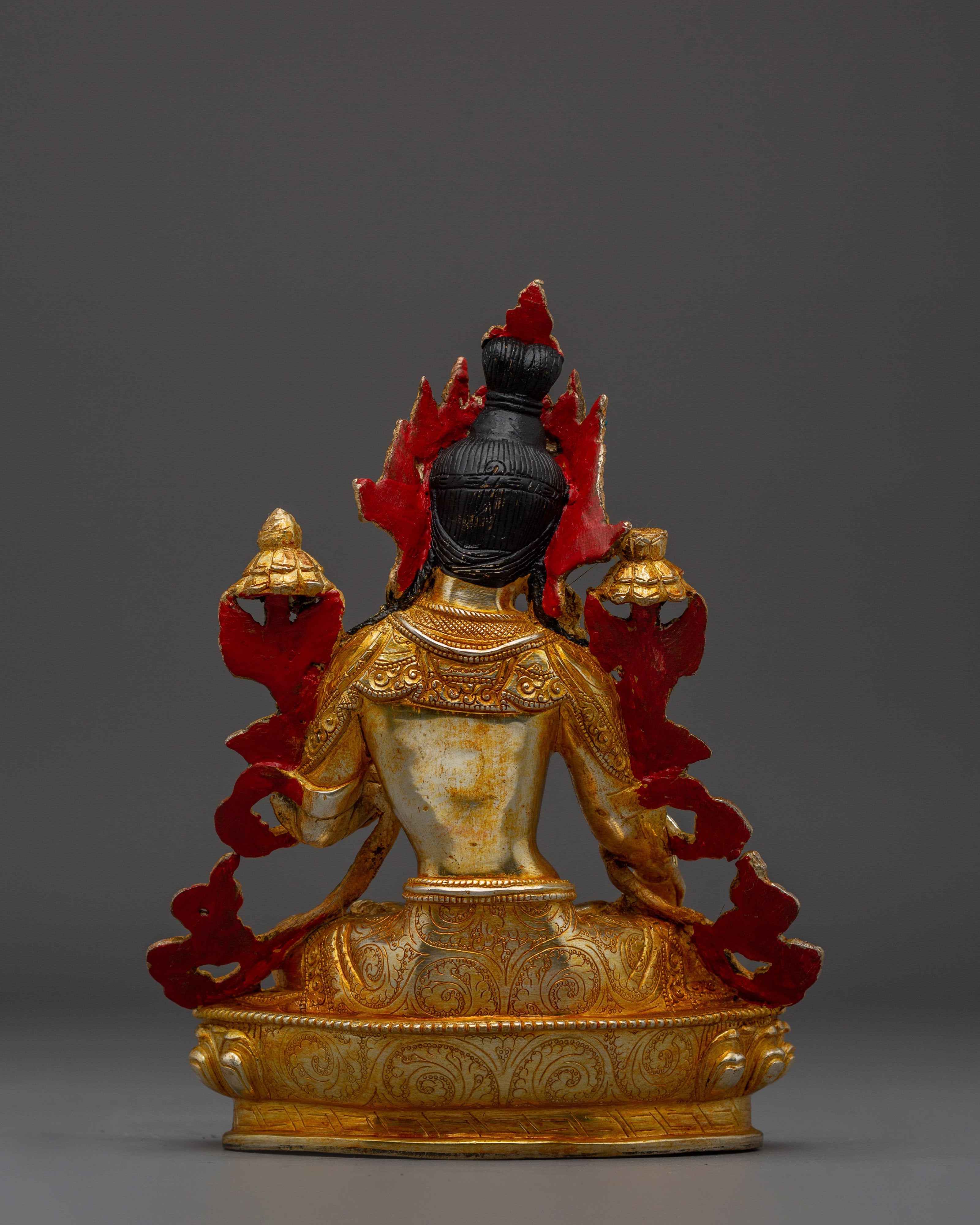 Handcrafted White Tara Copper Artwork | Buddhist Figurine for Spiritual Practice