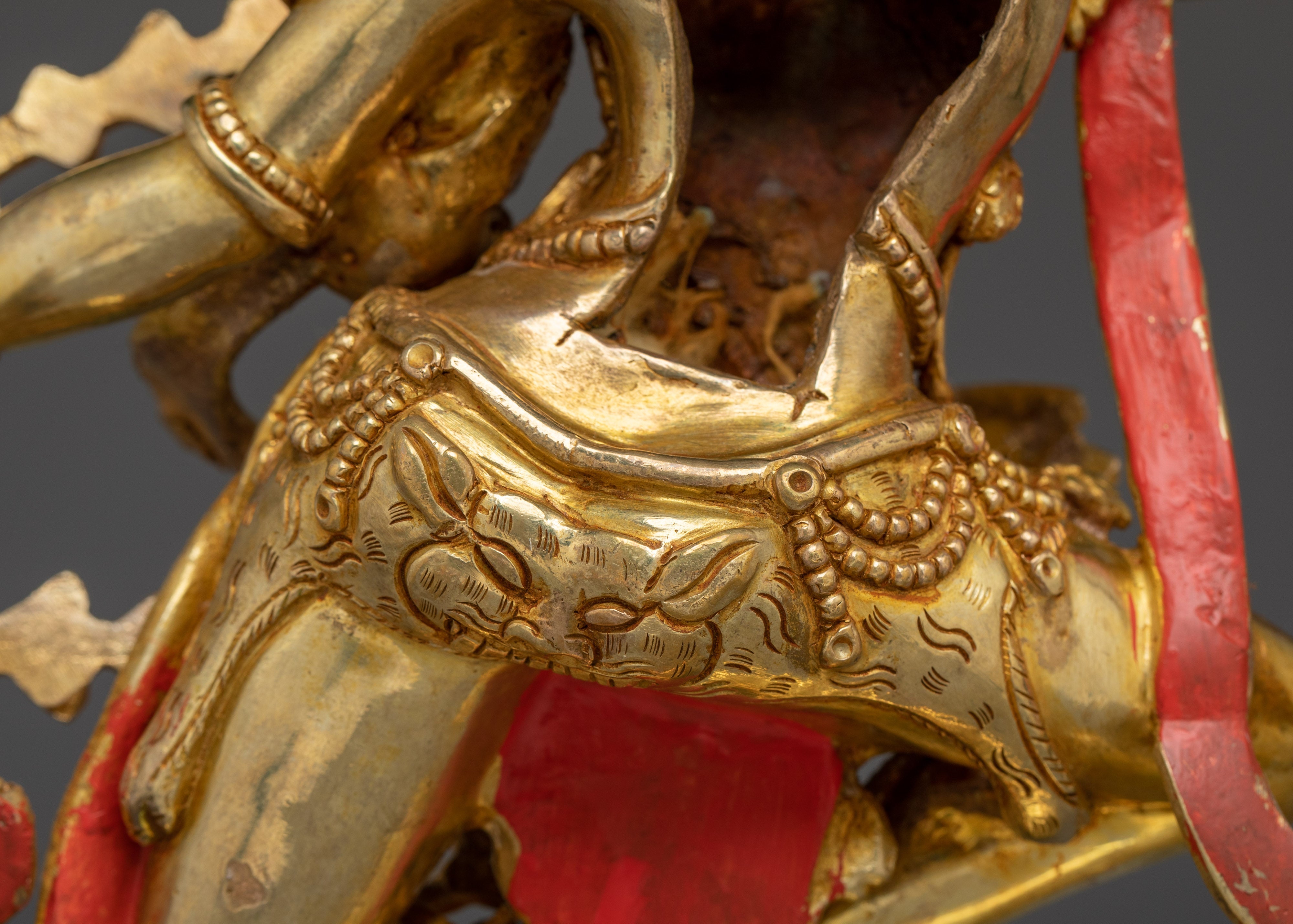 Goddess of Magnetism Kurukulla Statue | Tibetan Copper Gold Plated Deity