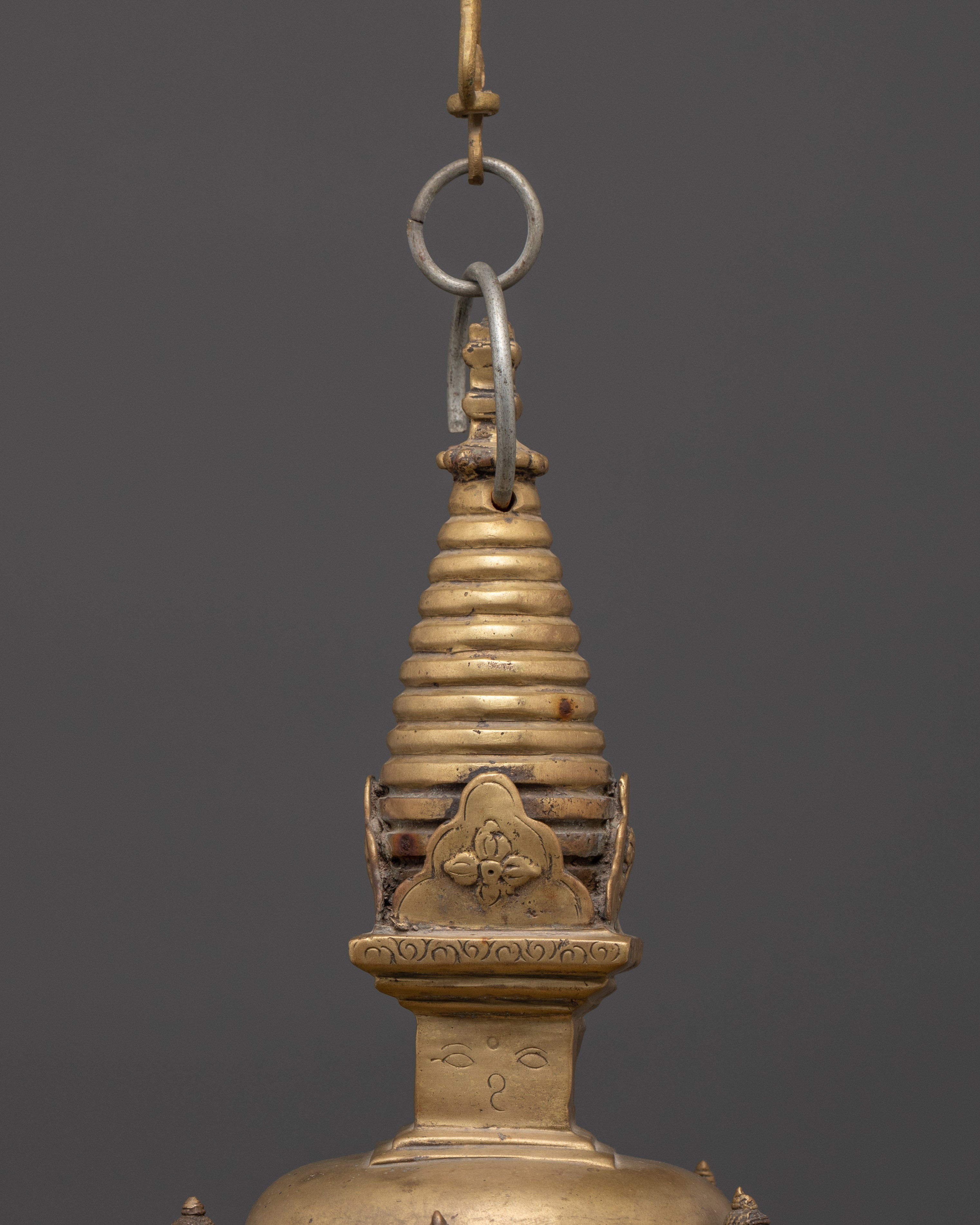 Hanging Stupa Dalucha with Five Dhyani Buddha | Nepalese Ritual Lamp
