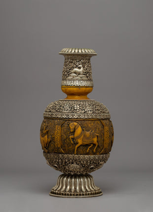 Hand-carved Copper Flower Vase