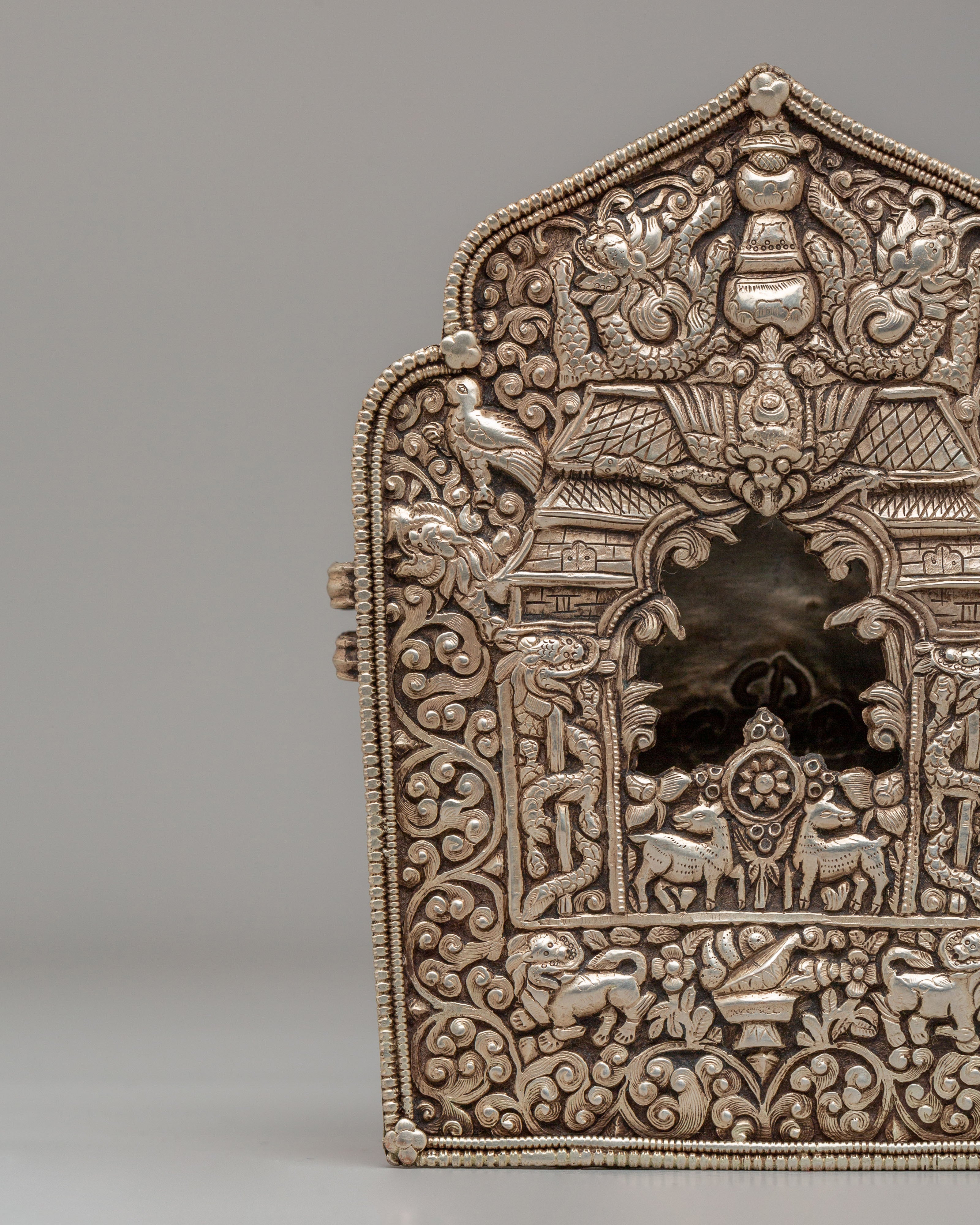 Sacred Himalayan Portable Shrine Ghau Box | Spiritual Protection Amulet