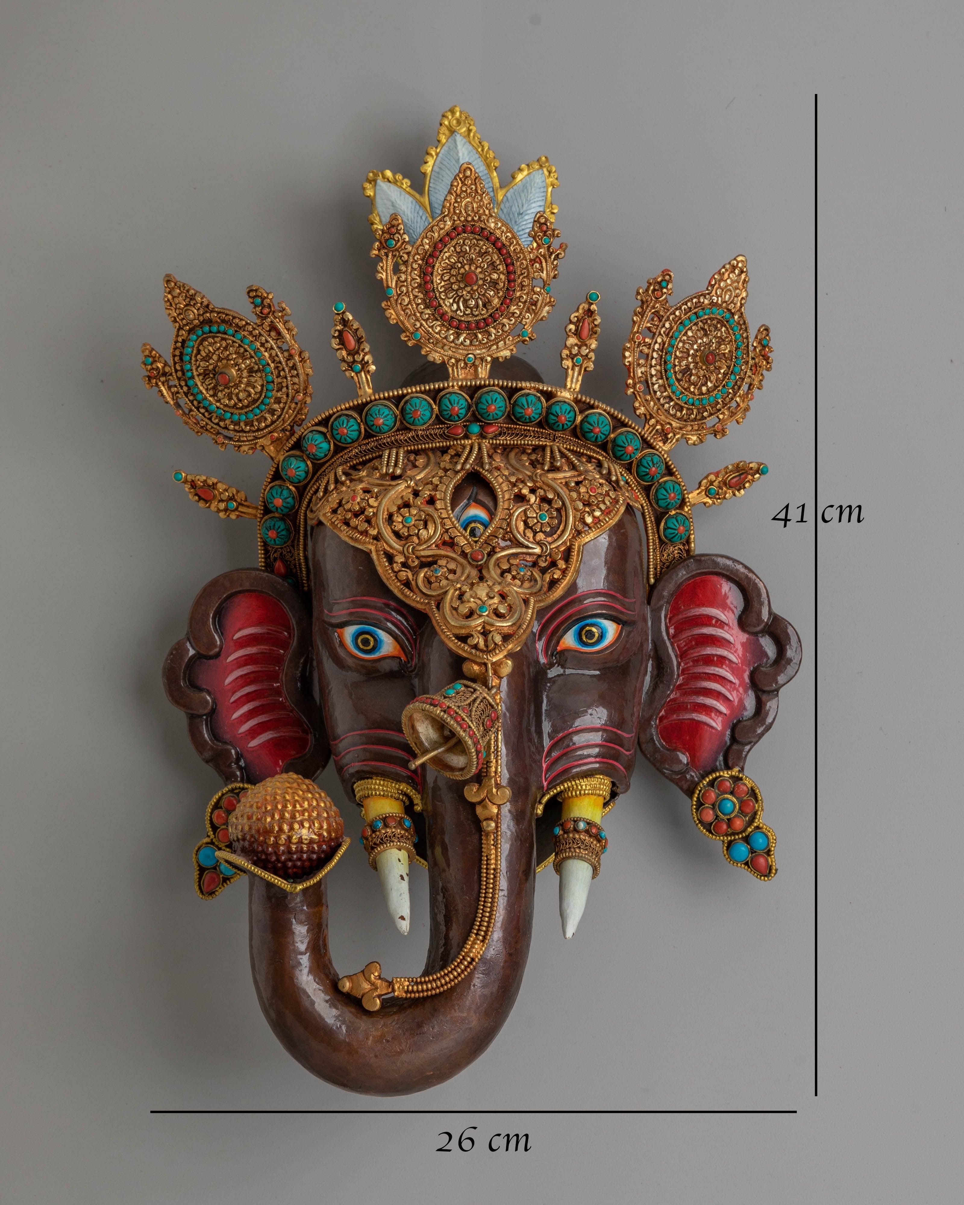 Ganesha Spiritual Wall Hanging | Oxidized Copper Body with Electro Gold Plating