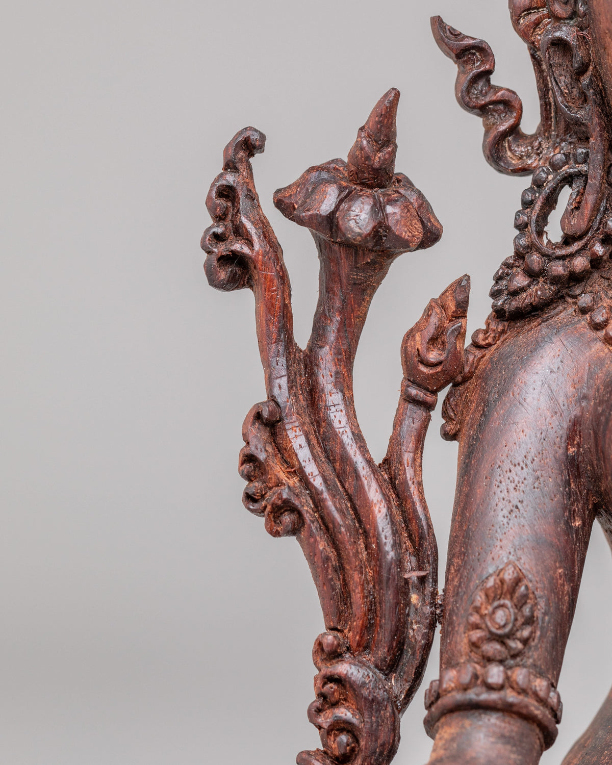 Handcarved Wooden Green Tara Altar Statue | Buddhist Goddess of Compassion