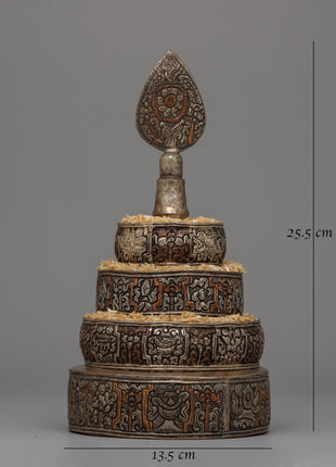 Handcrafted Sacred Copper Mandala Set | Traditional Tools for Buddhist Offerings