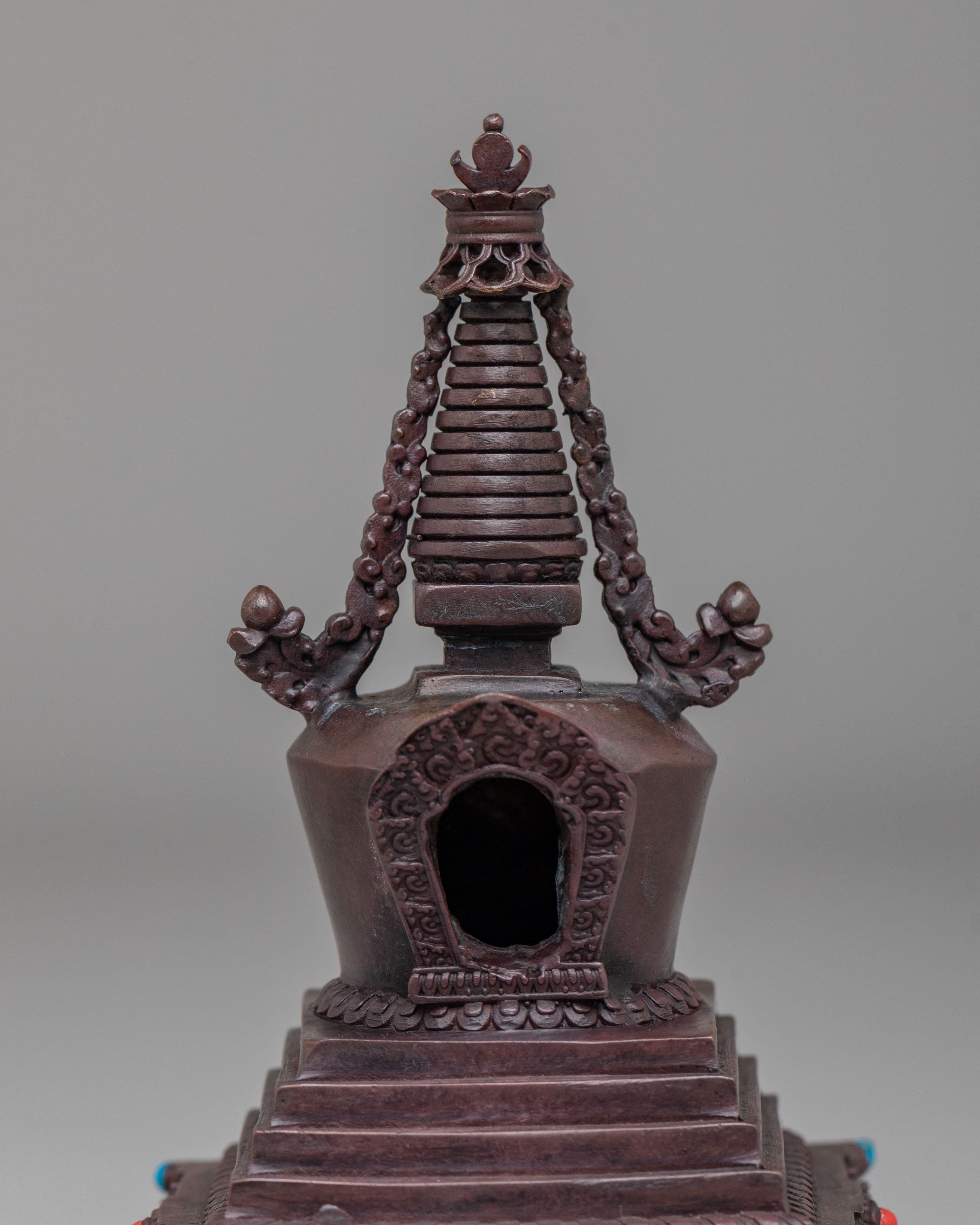Machine Made Stupa Set | Perfect for Altars Meditation Spaces & Decor