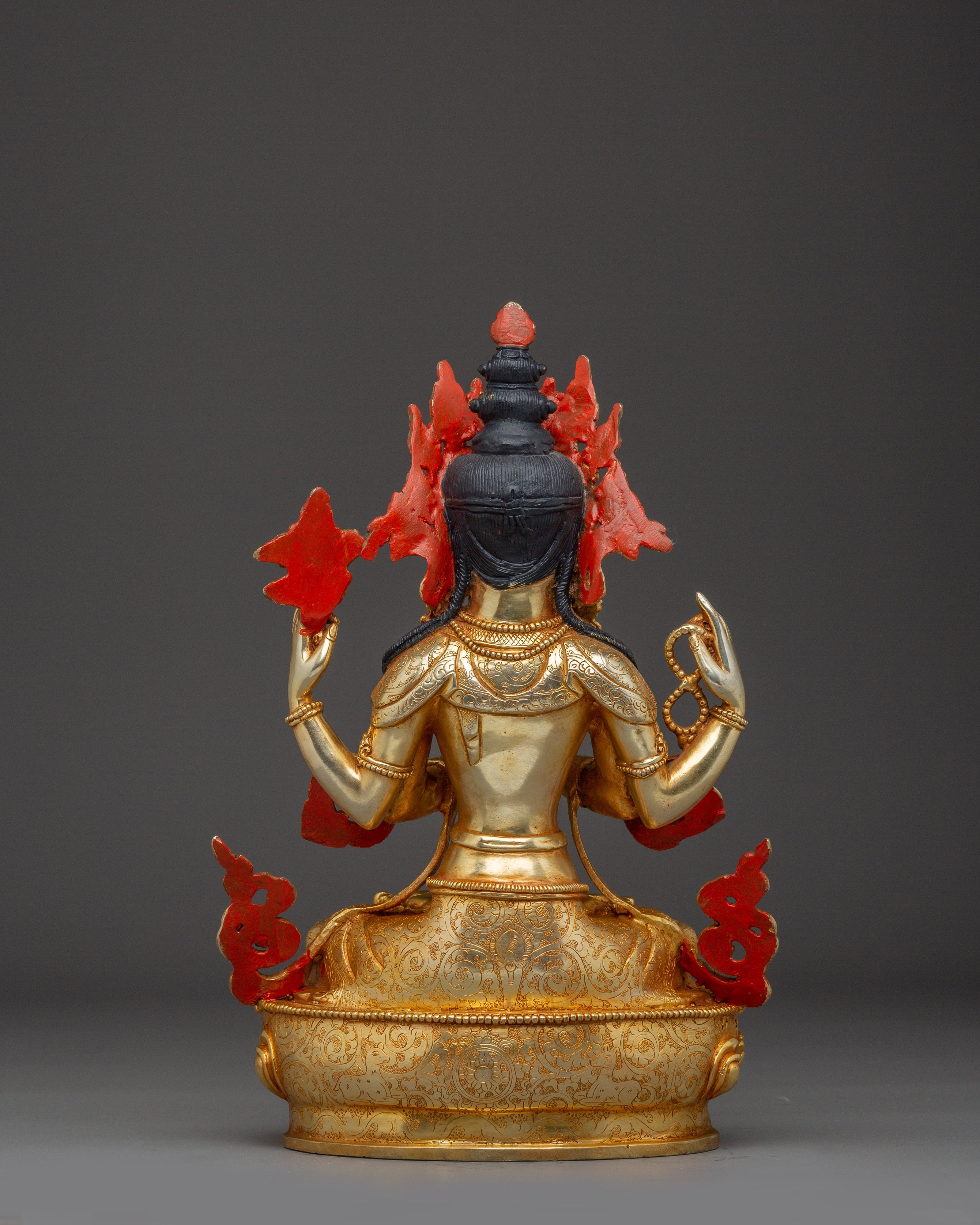 Compassion Embodiment Chenrezig Statue | Avalokiteshvara Figurine
