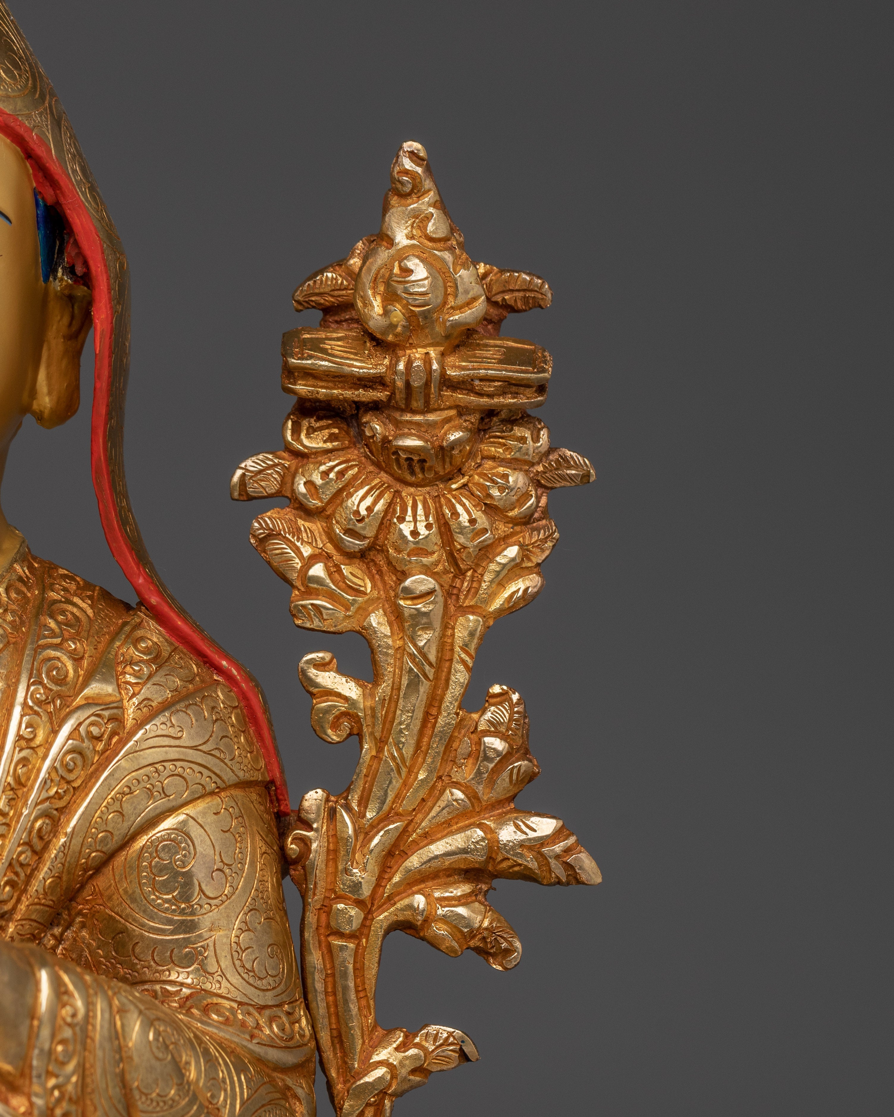 24K Gold Gilded Tsongkhapa Statue |  Meditation and Spiritual Enlightenment
