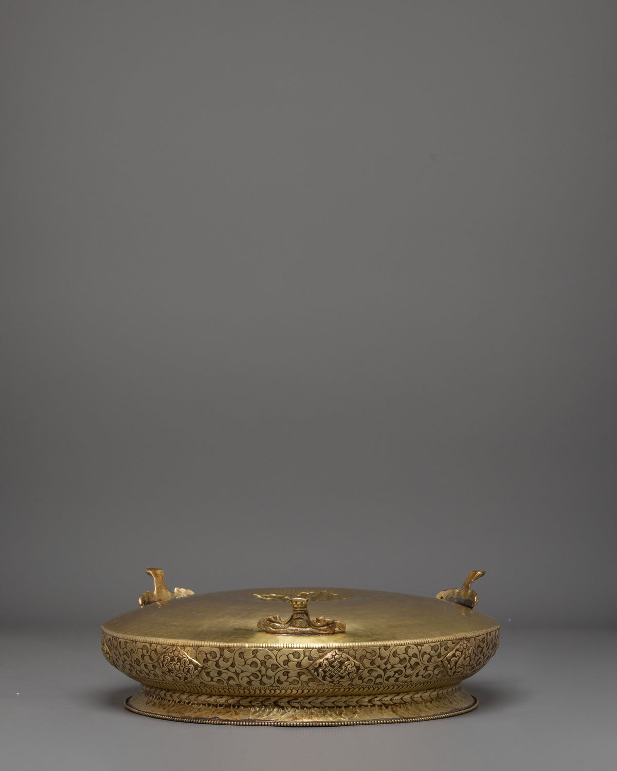 Traditional Decorative Urli Bowl | Auspicious Symbol Carving