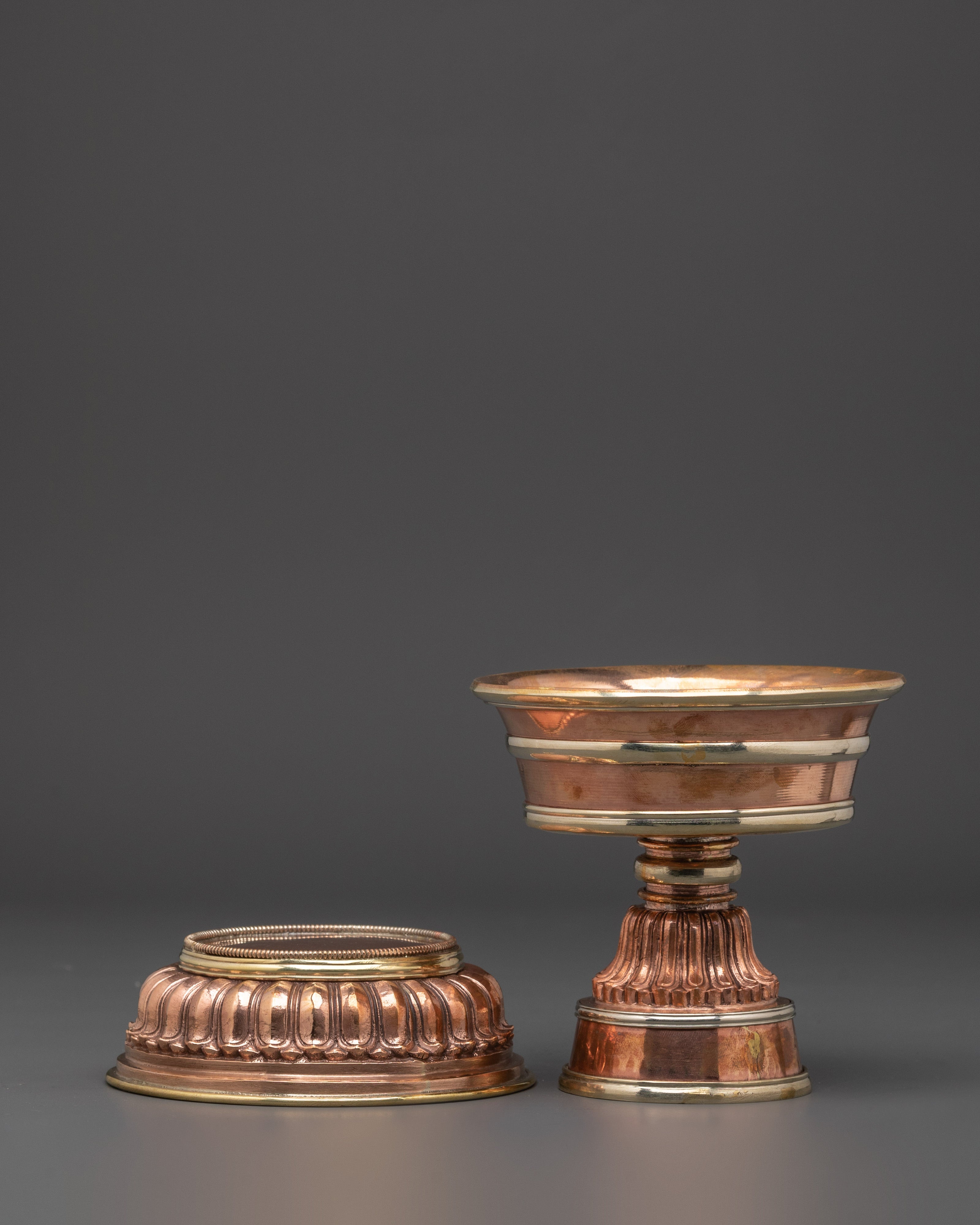Handcrafted Spiritual Copper Butter Lamp | Buddhist Traditions
