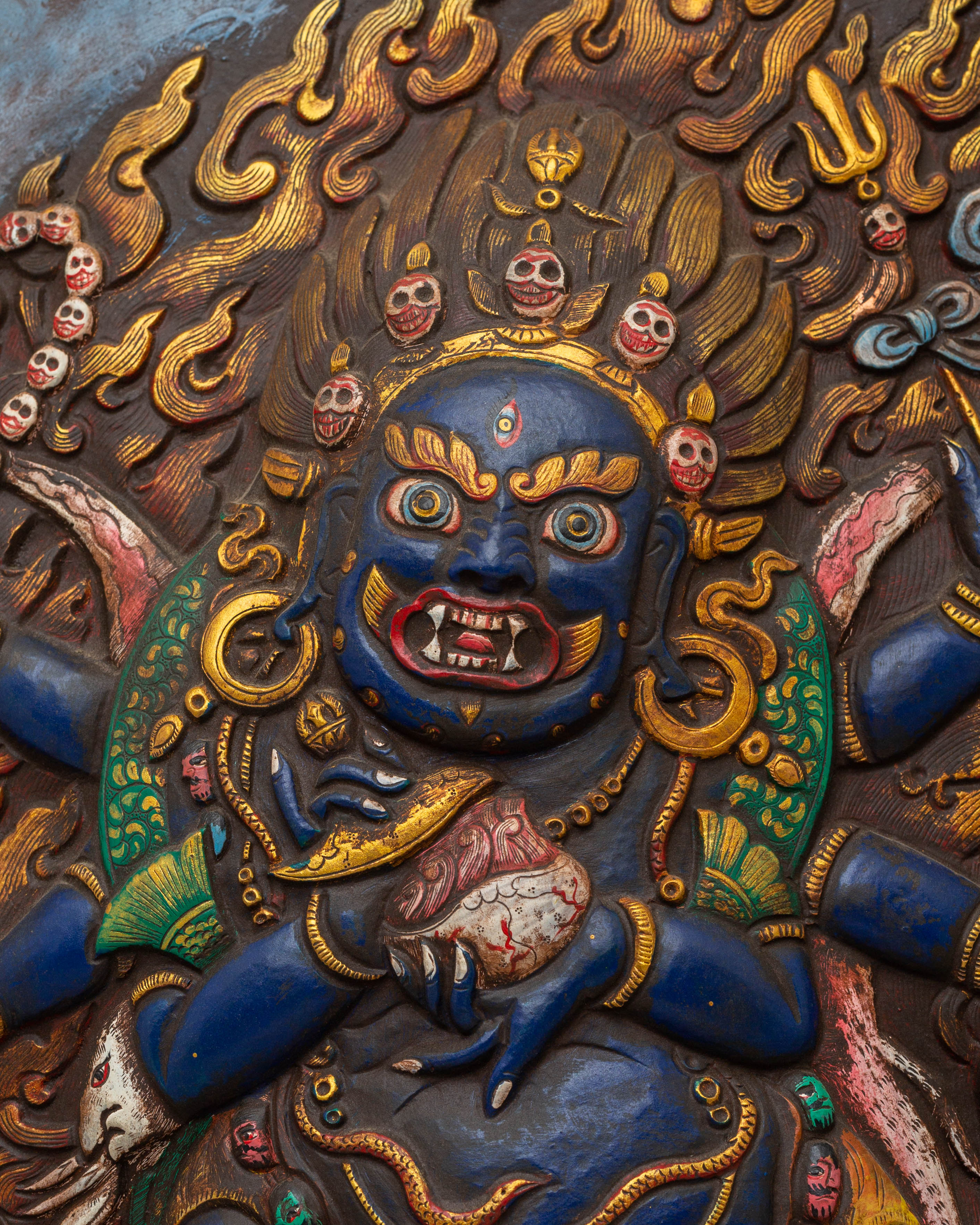 Handmade Six-Armed Mahakala Wall Hanging | A Symbol of Protection and Power