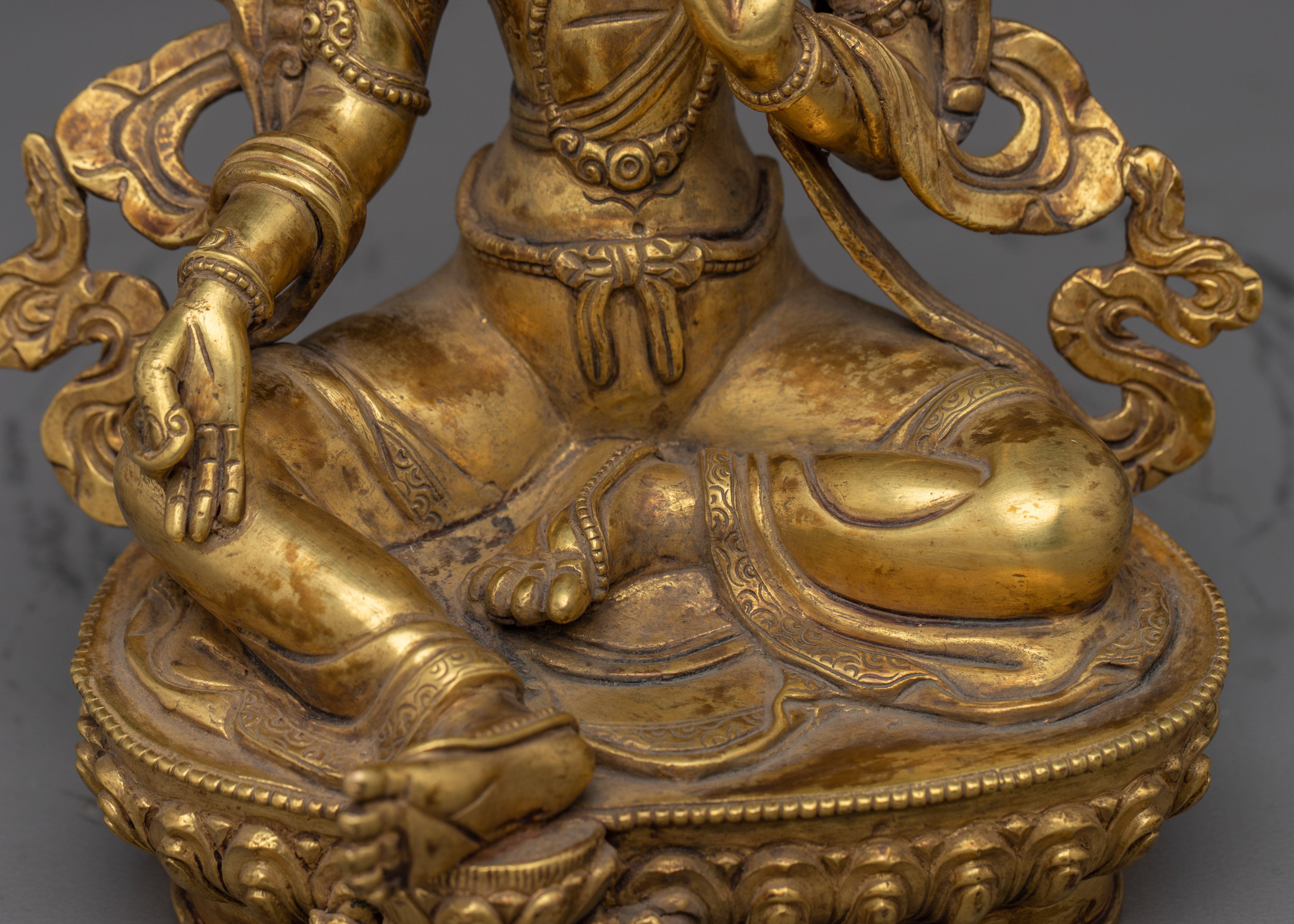 Handcrafted Swift Protector Green Tara Deity | Tibetan Goddess of Compassion