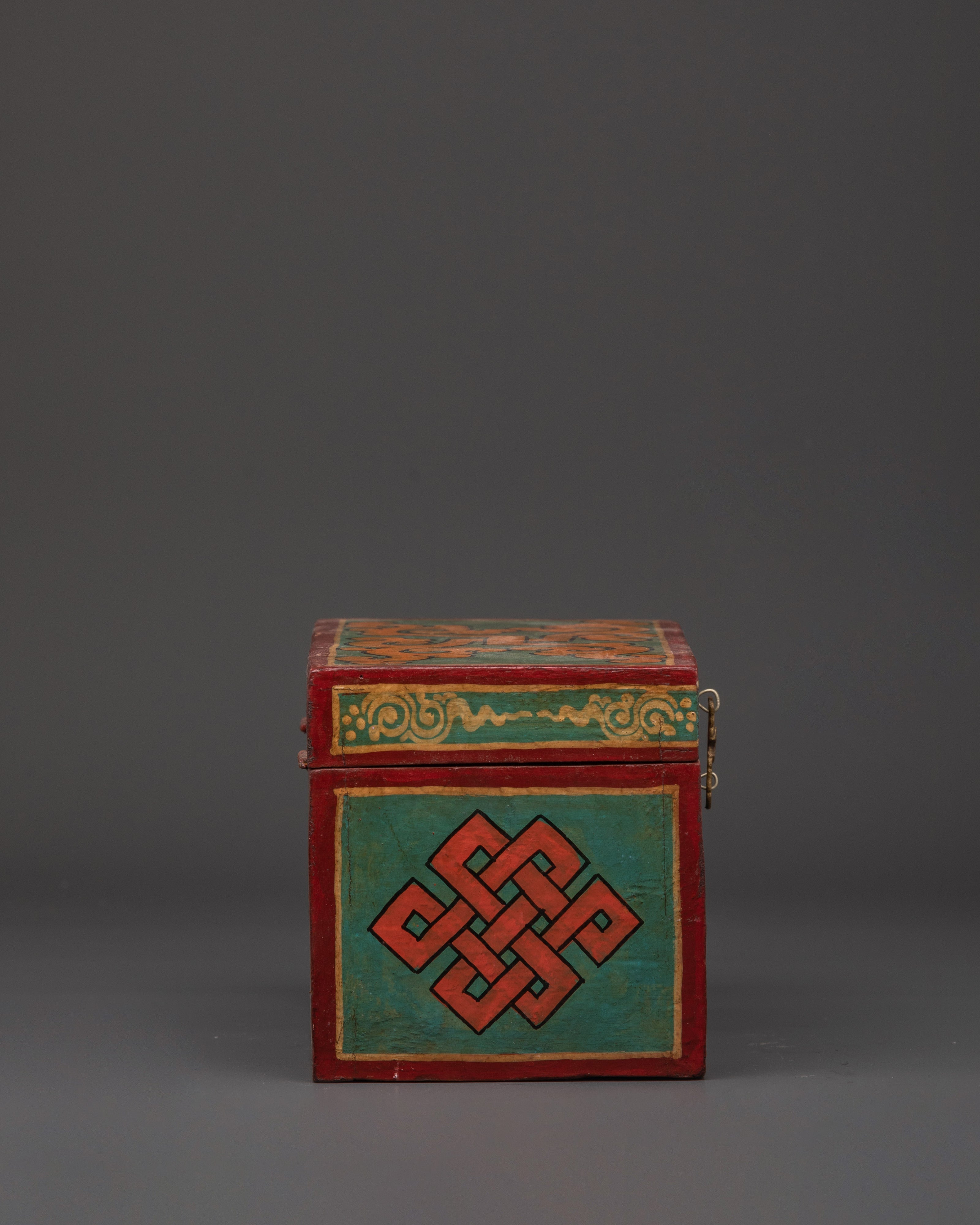 Handcrafted Tibetan Wooden Box | Ethnic Decorative Storage for Spiritual Rituals and Keepsakes