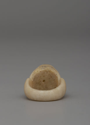 Hand-Carved Skull Buffalo Bone Ring | Traditional Tibetan Artisan Statement Band