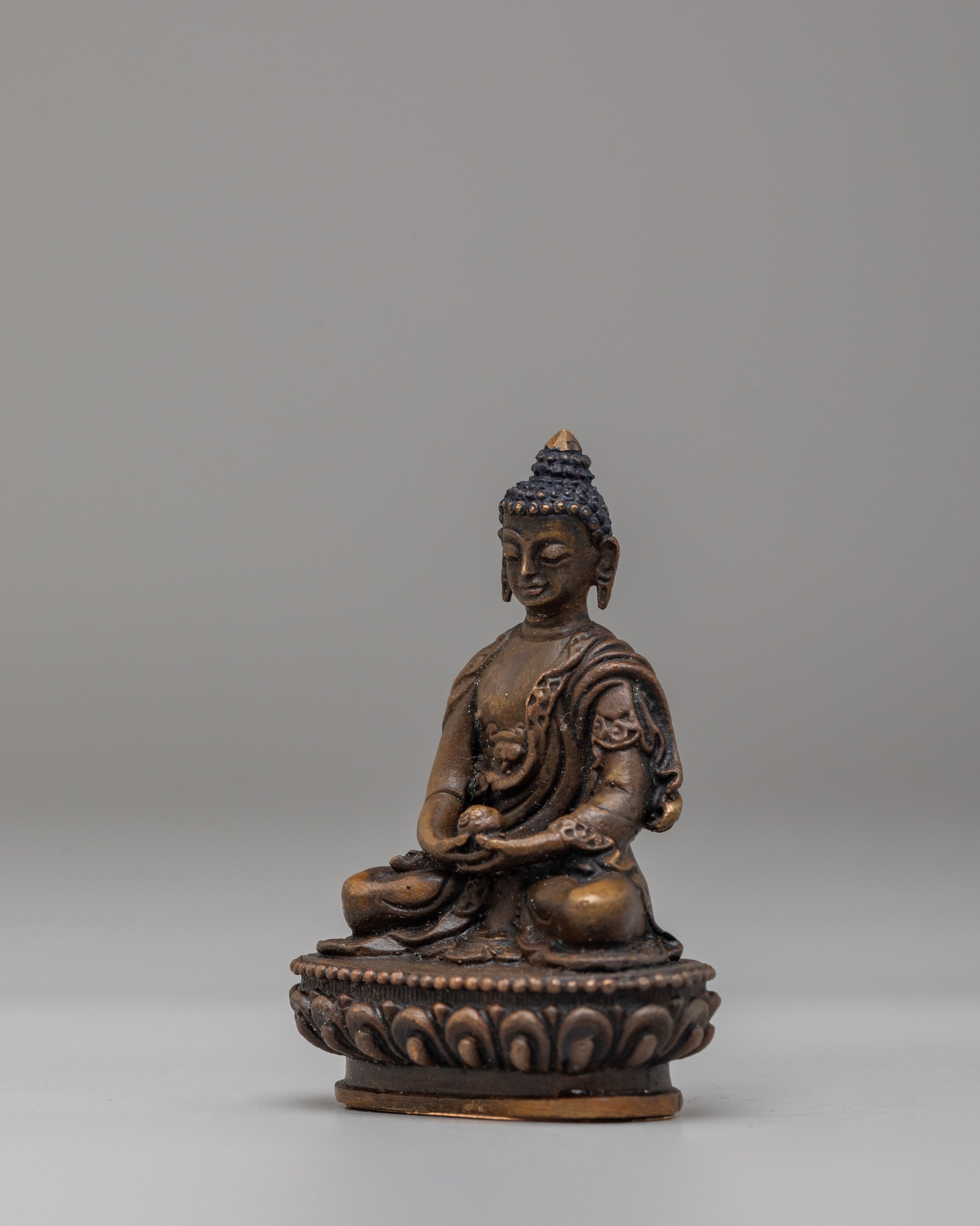 Sacred Tibetan Amitabha Buddha Sculpture | Traditional Buddhist Artwork