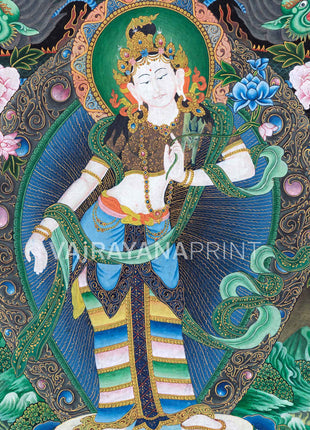 Padhma Pani Thangka Print | Avalokiteshvara Traditional Thangka | Digital Wall Decors