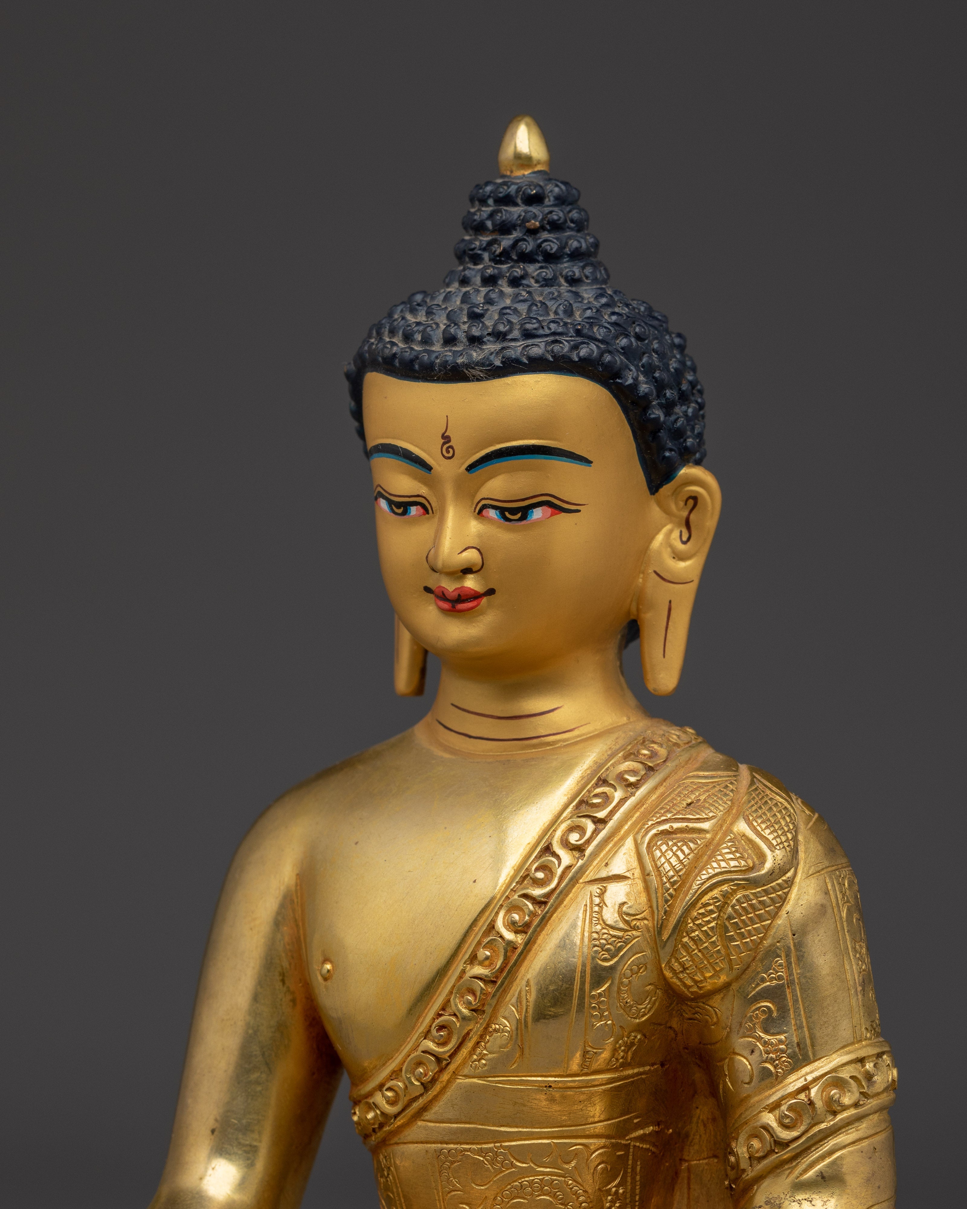 Handmade Shakyamuni Buddha The Enlightened One | Traditionally 24K Gold Gilded Statue