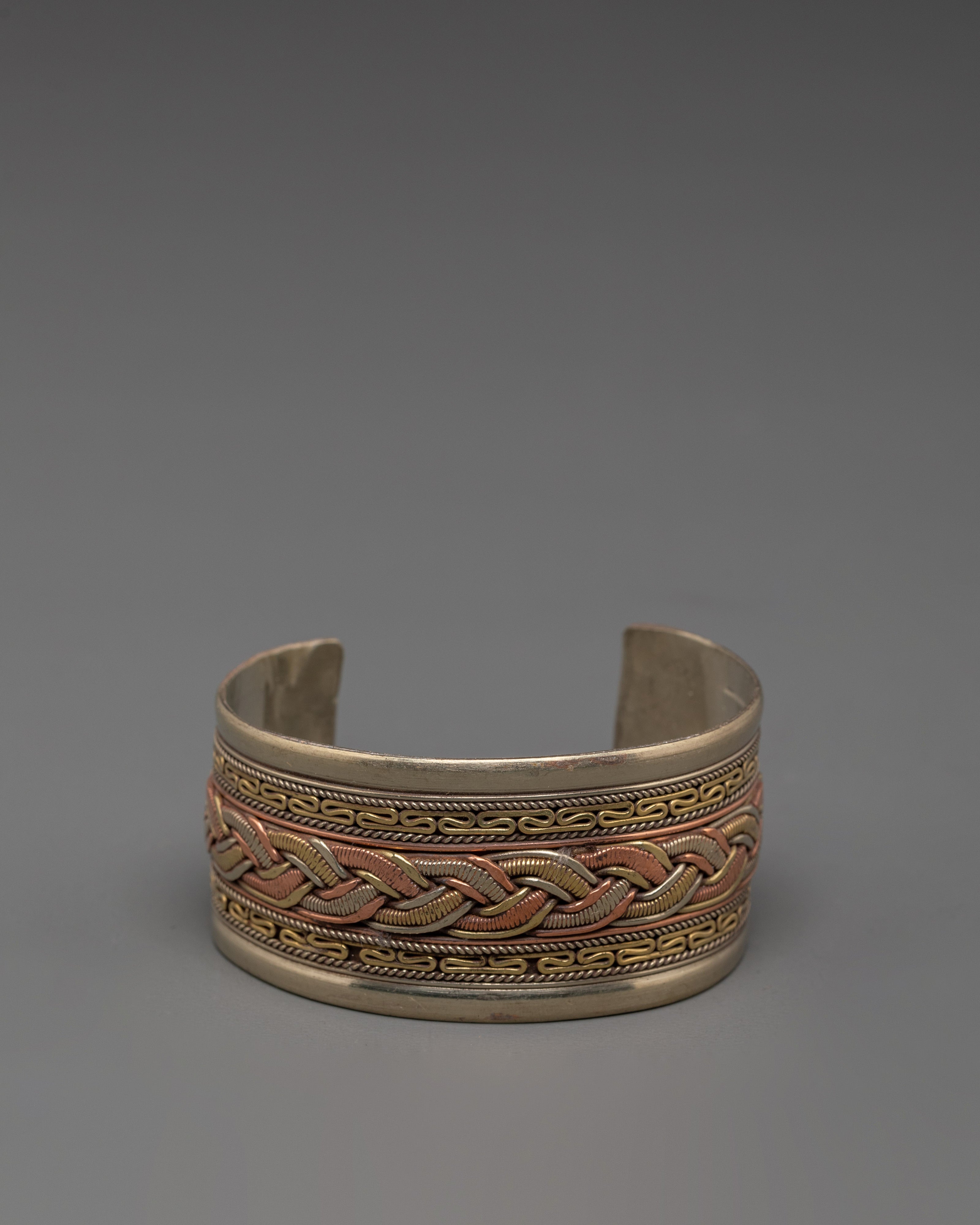 Traditional Himalayan Cuff Bracelet | Copper Brass Metal Jewelry