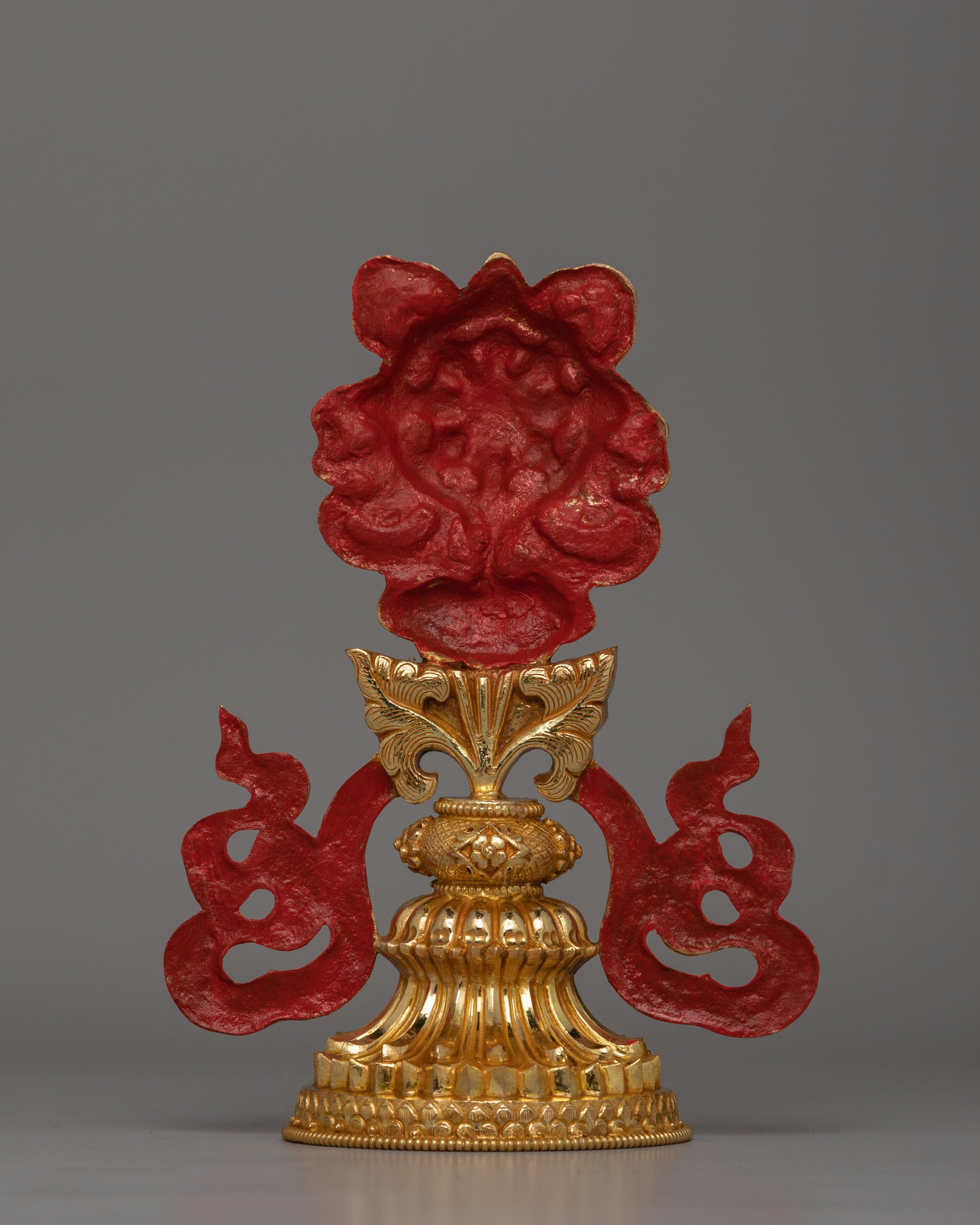 Gold-Plated Auspicious Symbol | Buddhist Rituals and Home Decor