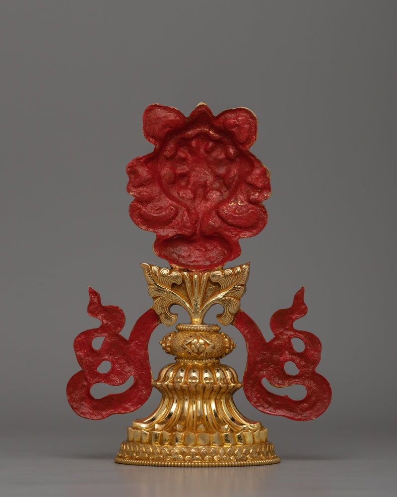 Gold-Plated Auspicious Symbol | Buddhist Rituals and Home Decor