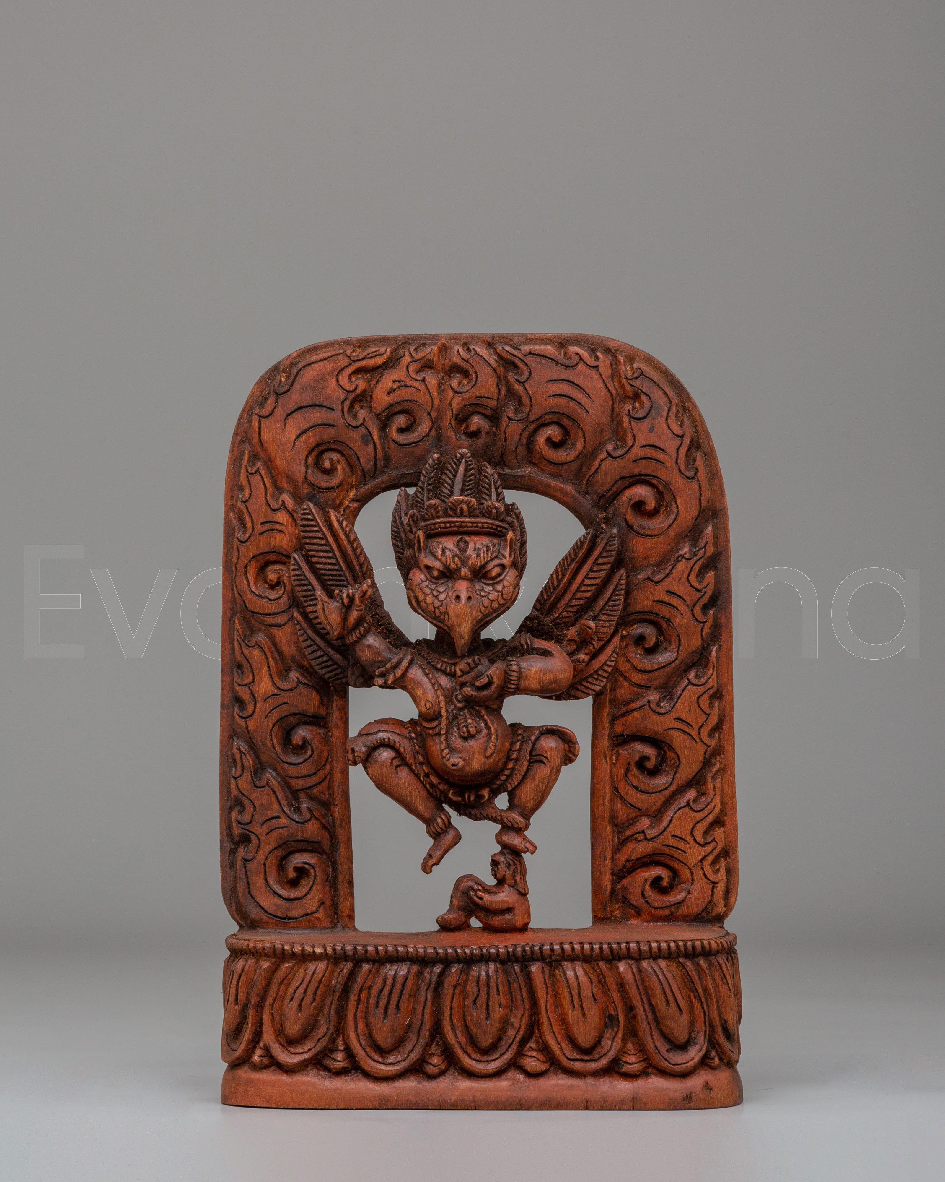 Handcrafted Buddhist Garuda Statue | Sacred Protector Deity Figurine for Altar Decor