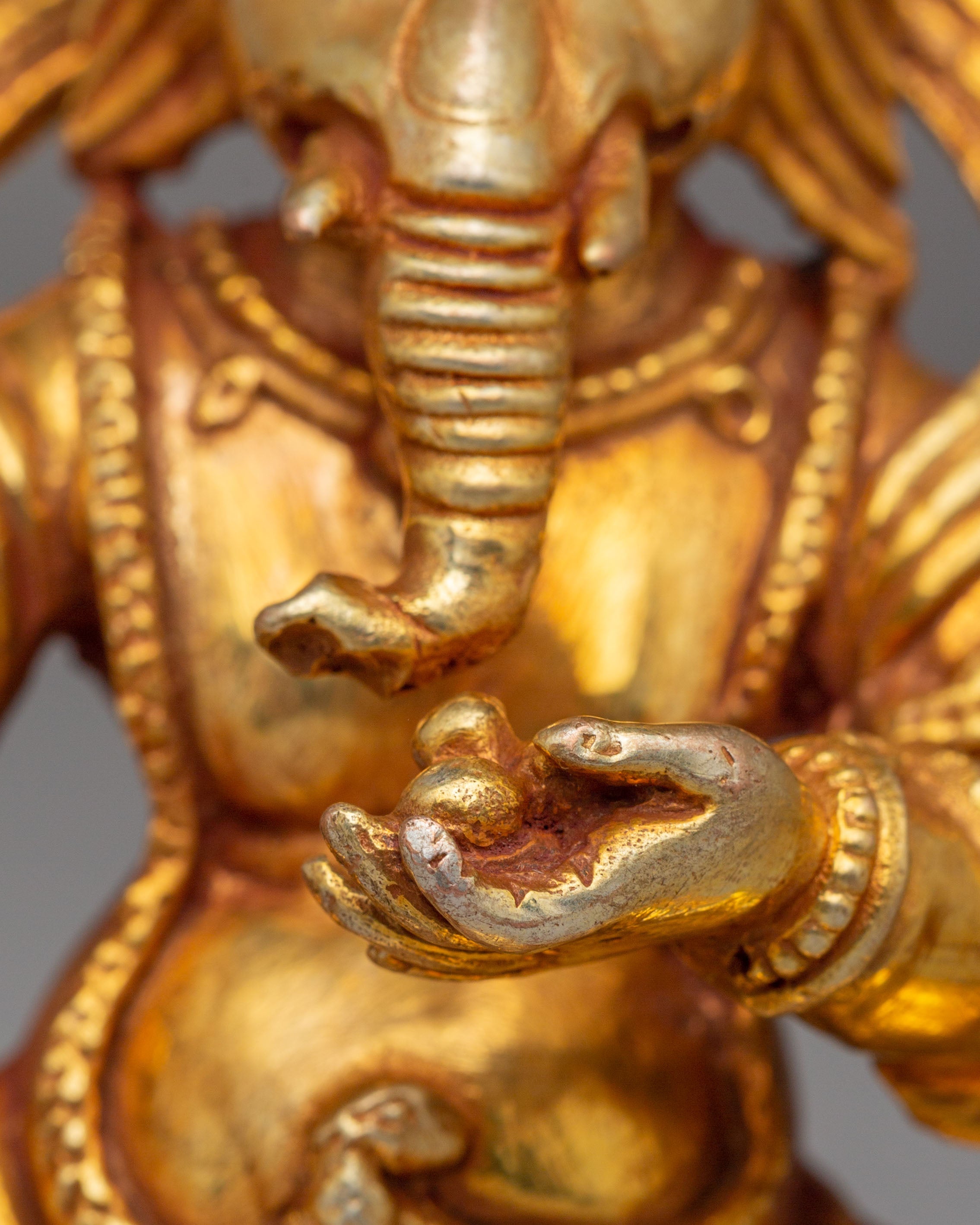 Sacred Ganesha Statue | 24K Gold Plated Copper Body
