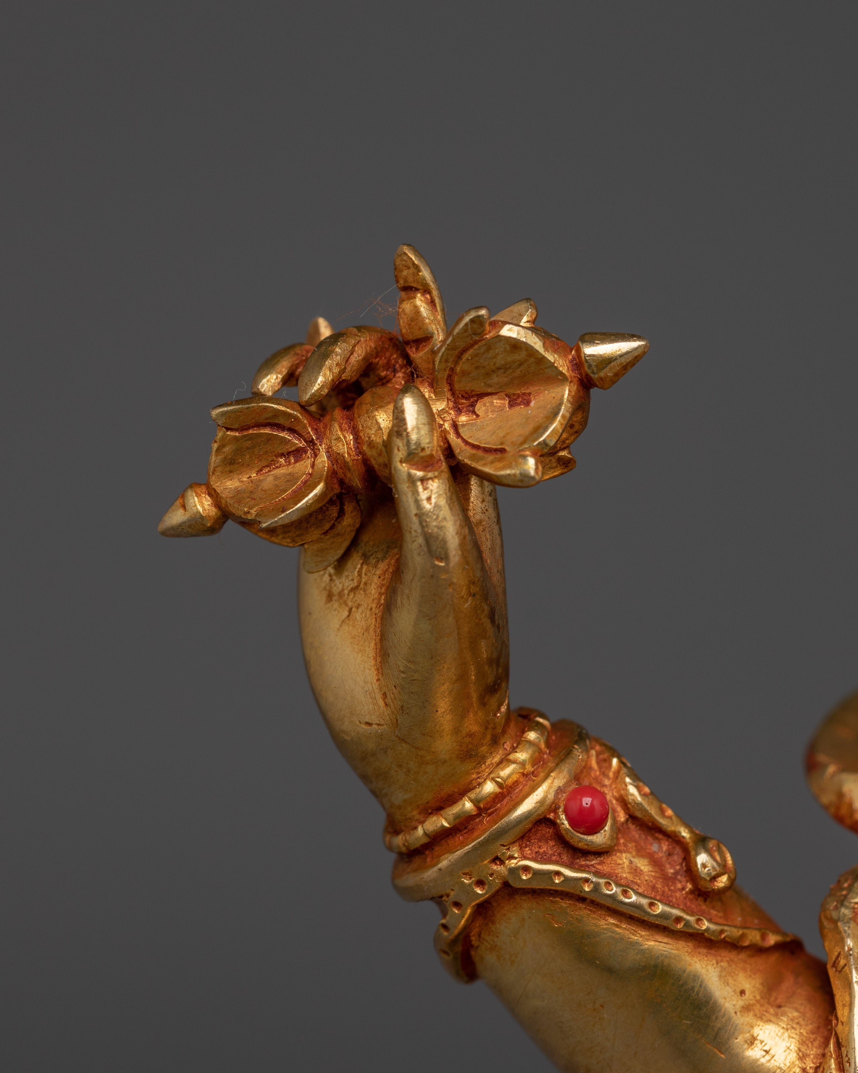 Vajrapani Copper Statue with 24K Gold Gilding | Spiritual Protector Deity for Meditation