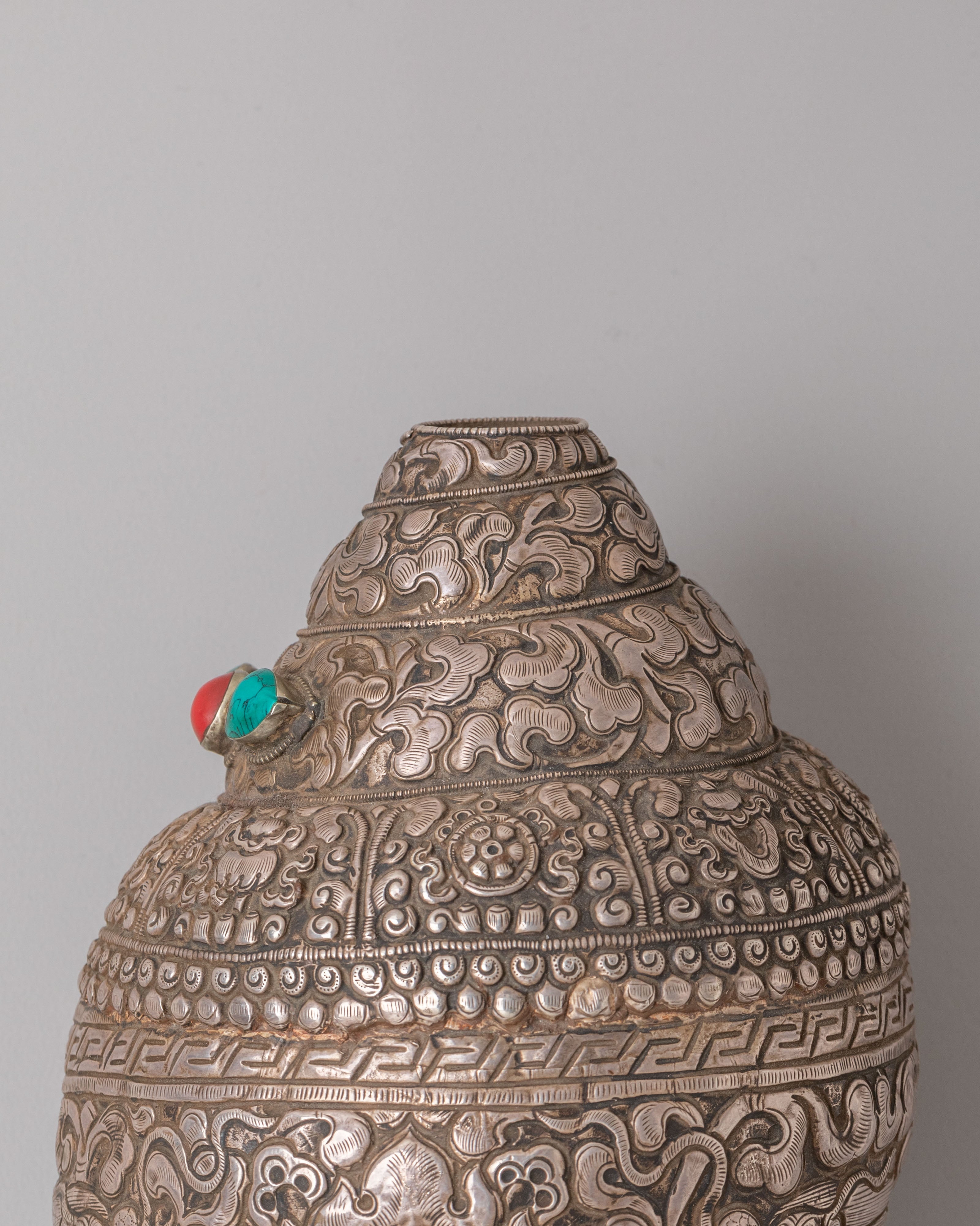 Sacred Buddhist Ritual Conch | Handcrafted Himalayan Art