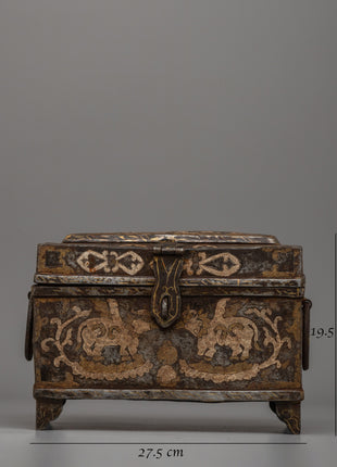 Silver-Plated Tibetan Treasure Box | Sacred Artifact Storage