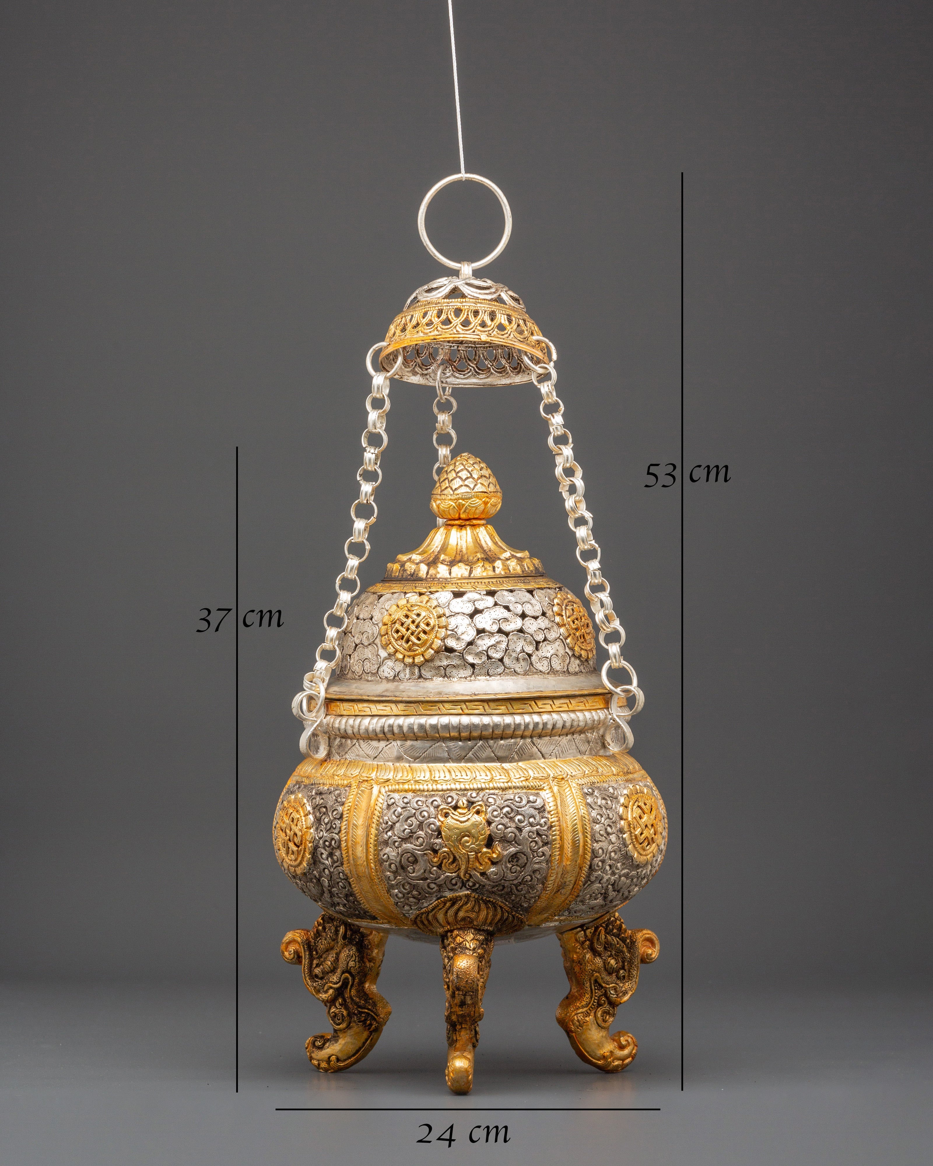 Sacred Golden Incense Burner for Religious Ceremonies | Offerings and Worship