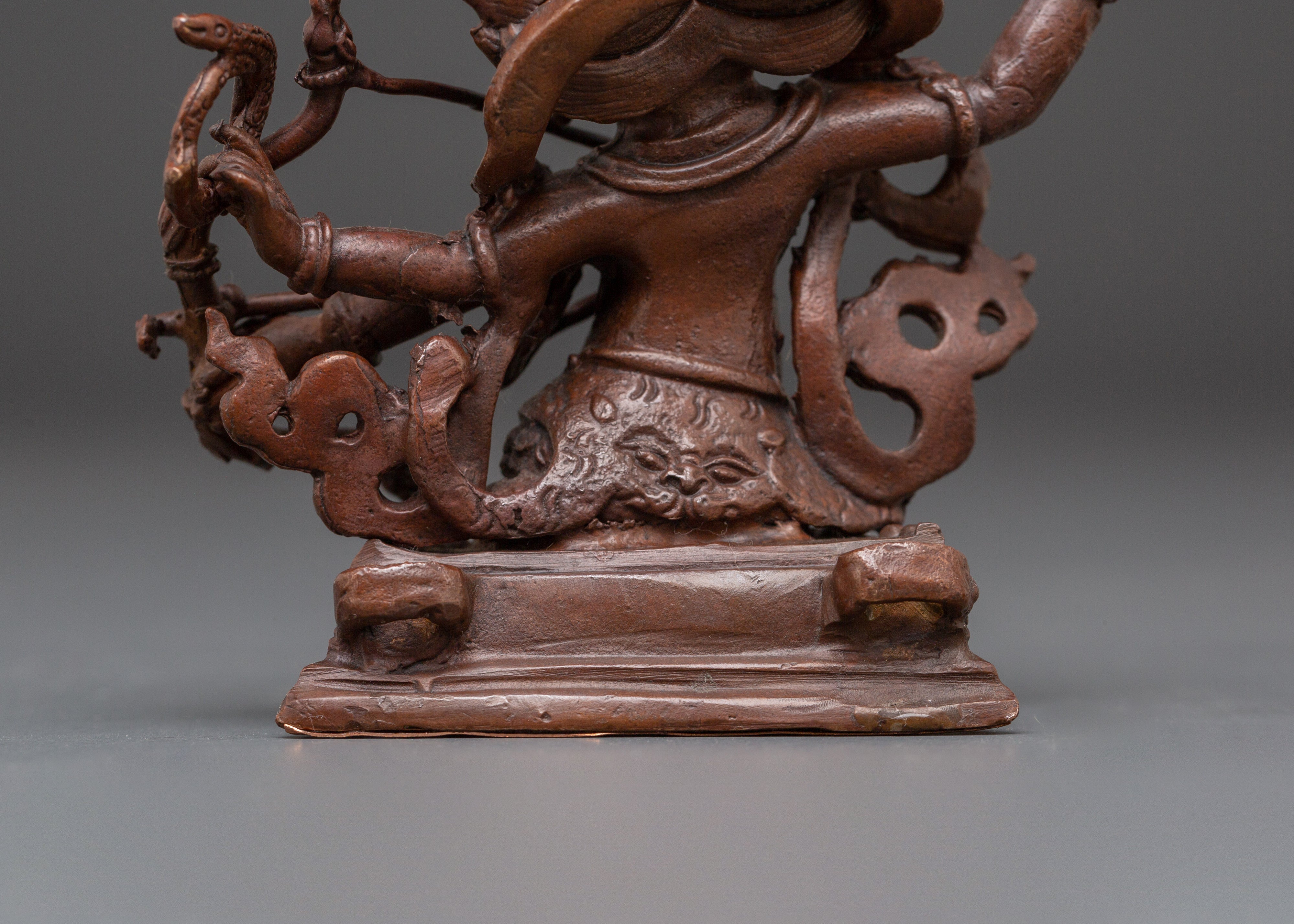Sacred Dharma Protector Rahula Statue | Oxidized Copper Buddhist Deity Sculpture
