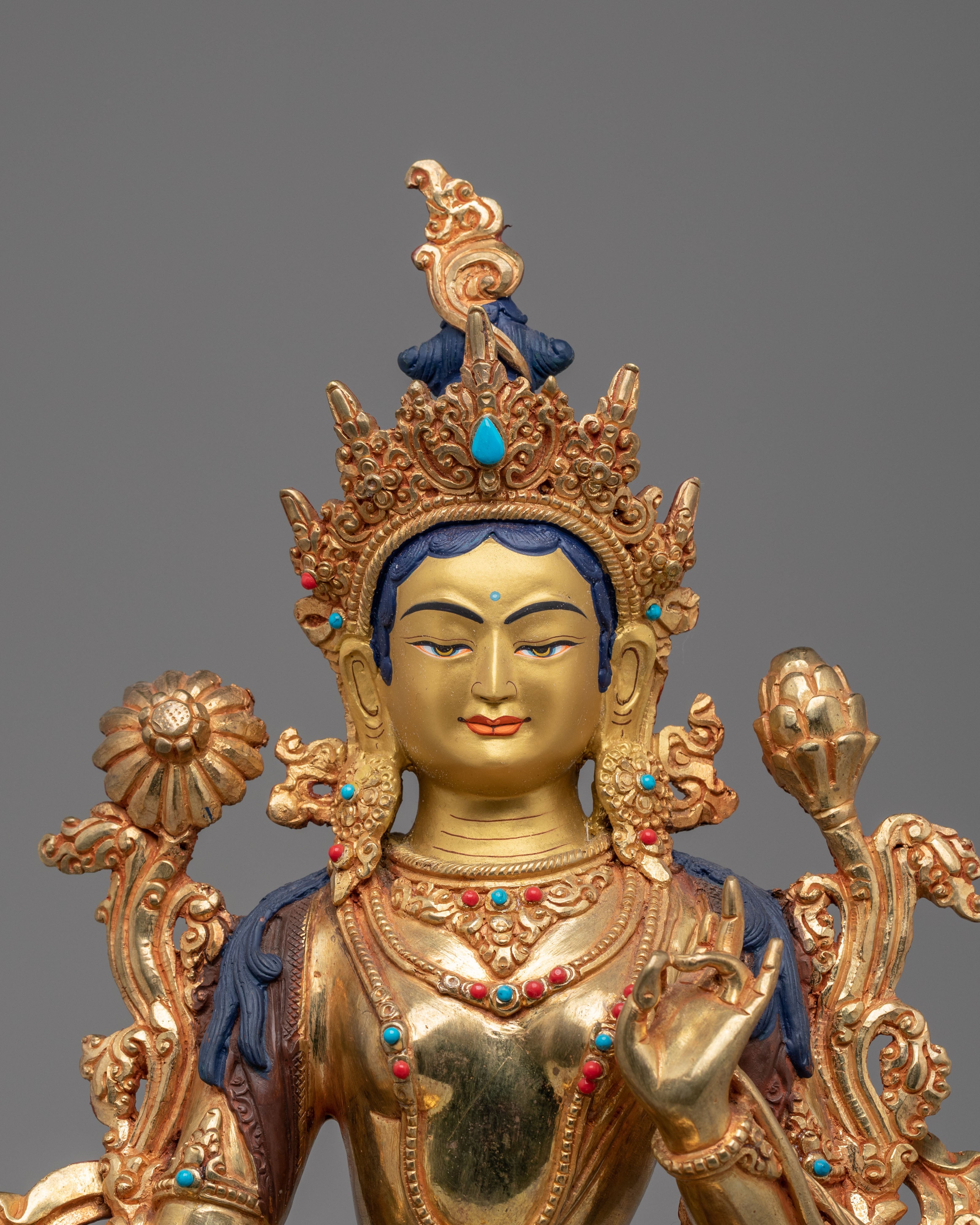 Spiritual Green Tara Figurine | Handmade Buddhist Statue