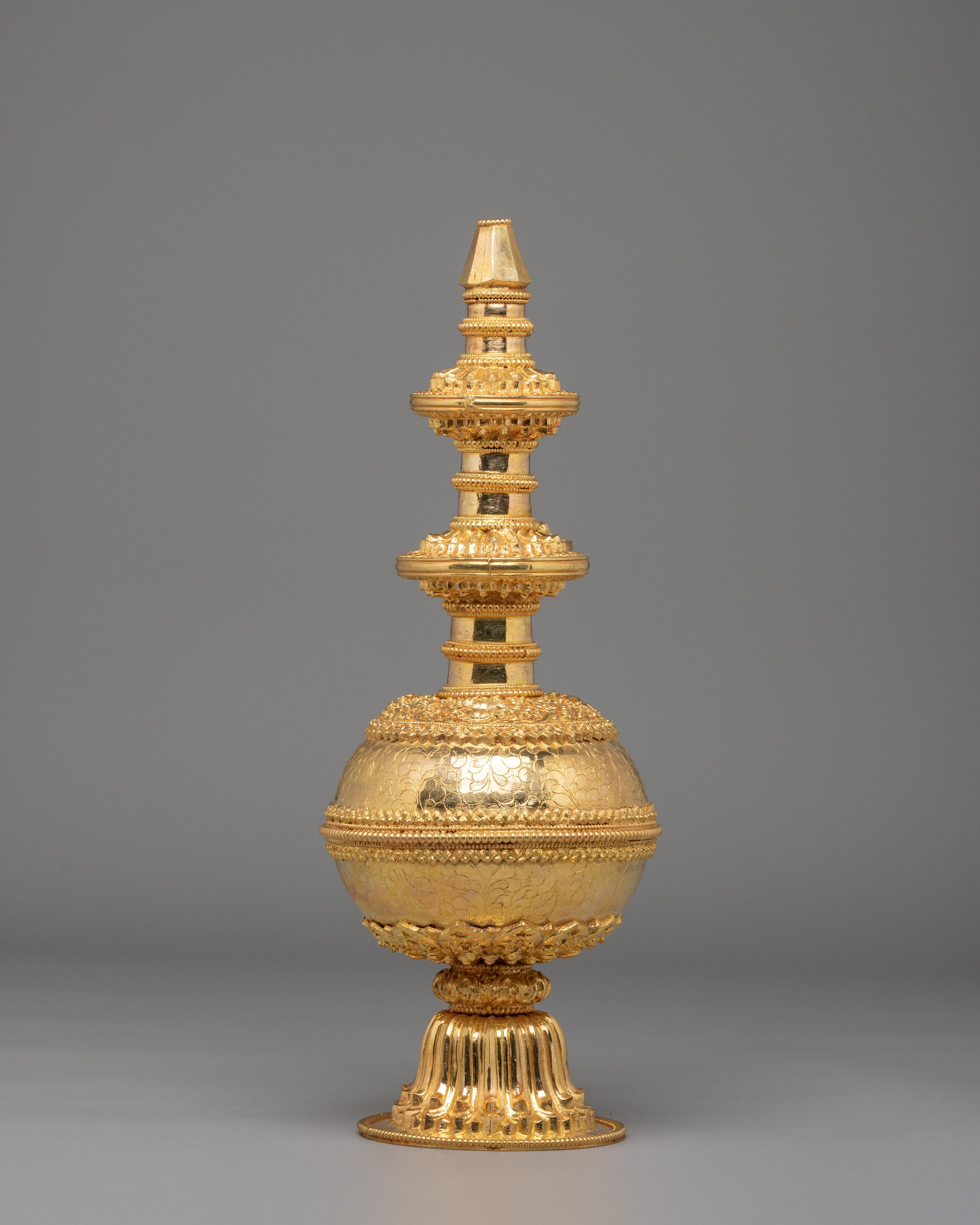 Kundika Water Vessel | Gold Plated Copper Body for Ritual Use