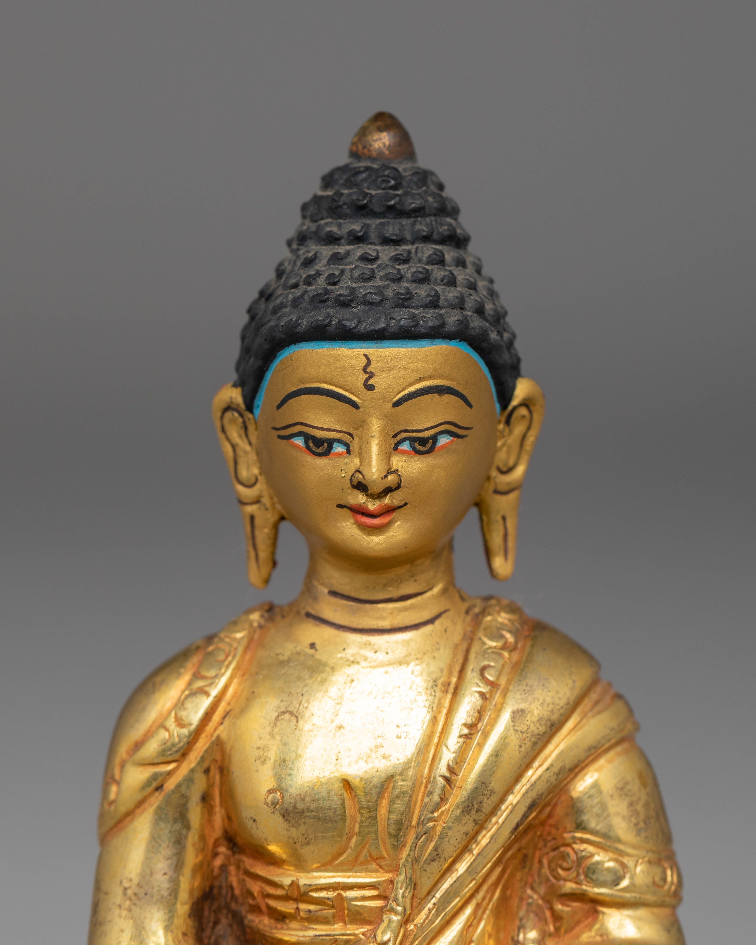 Statue of Buddha Ratnasambhava | Gold Plated Copper Buddha for Spiritual Decor