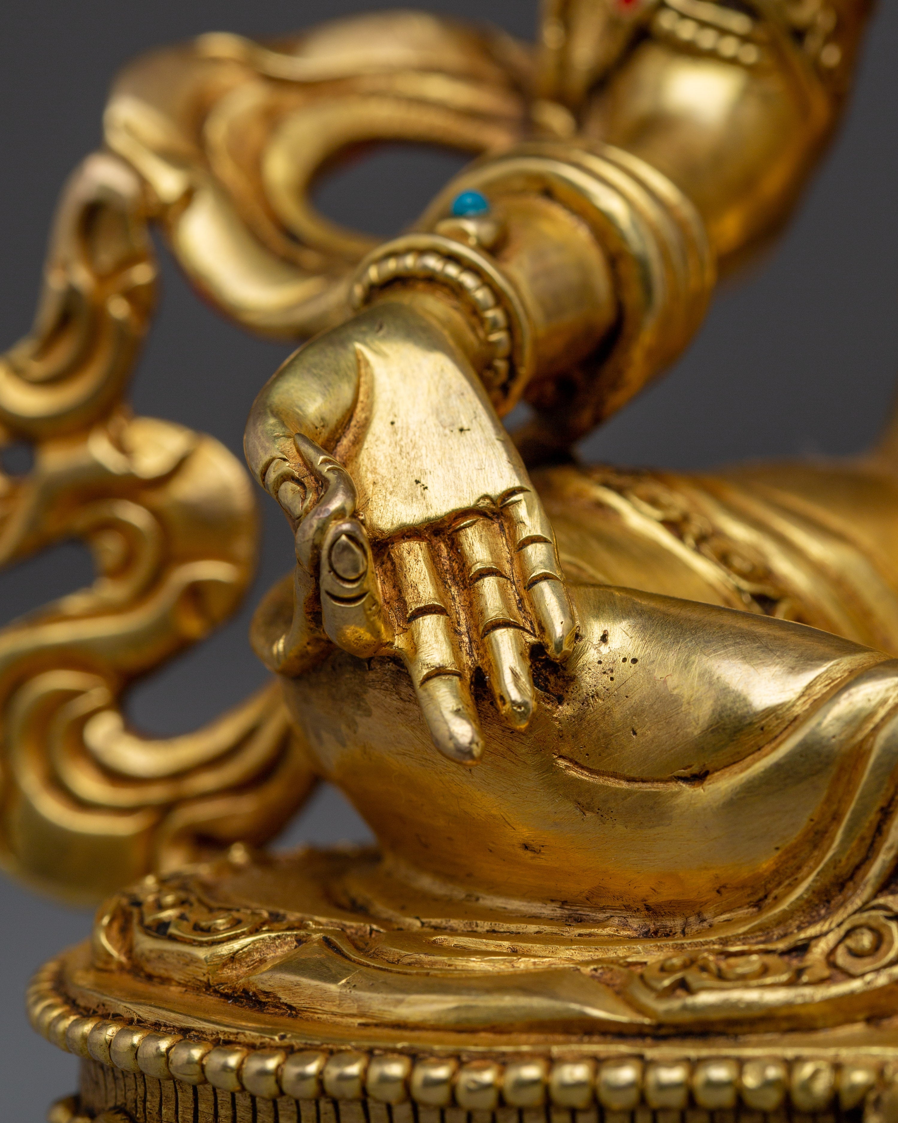 Golden Handmade Green Tara Statue | Shyama Tara - Mother of Liberation