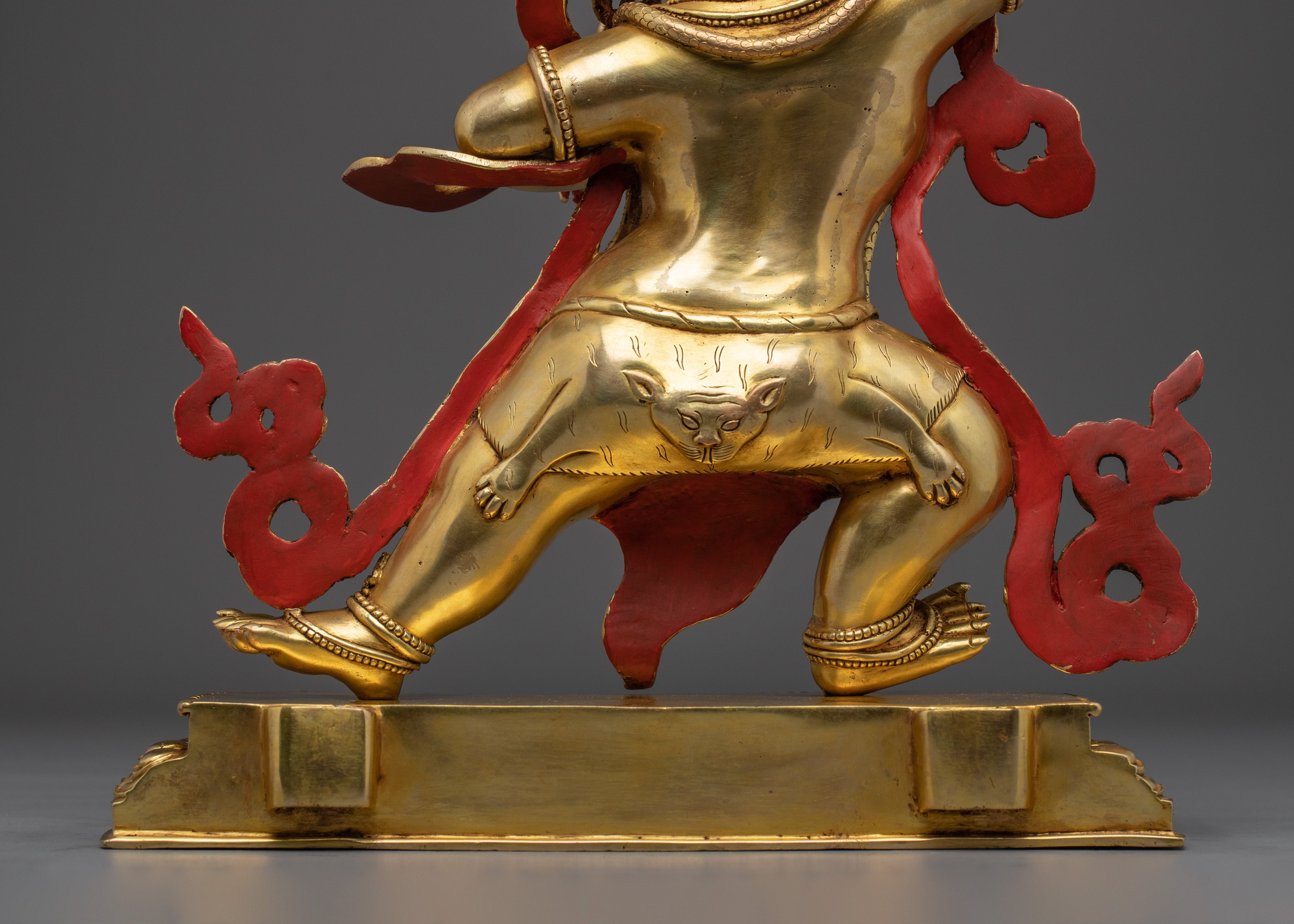 Vajrapani Gold Gilded and Copper Statue with flaming Halo | Traditional Sculpture