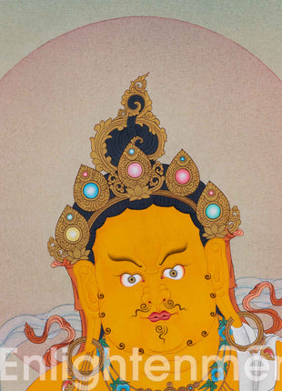 Dzambhala Thangka Artwork | Deity of Wealth and Compassion | Traditional Hand Painted Art