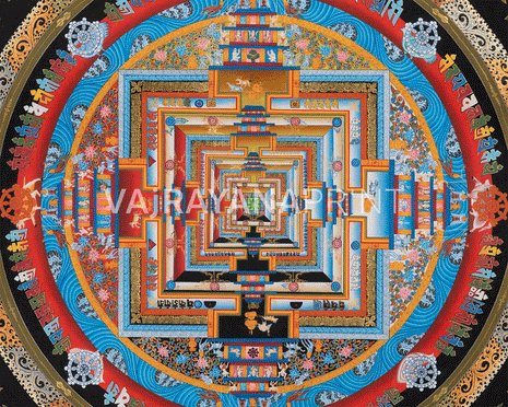 Kalachakra Mandala Thangka Print | Buddhist Art for Home Decoration