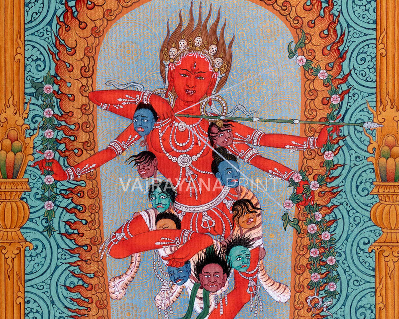 Kurukulla: Traditional Thangka Print | Stunning Kurukulla Wall Hanging |  Tibetan Buddhism