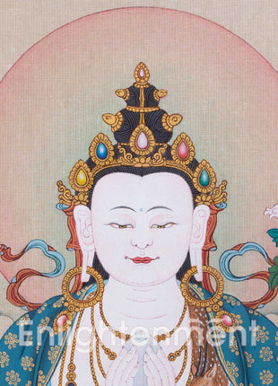 Chenrezig Thangka for Inner Peace | Exquisite Tibetan Masterpiece | Bodhisattva of Compassion