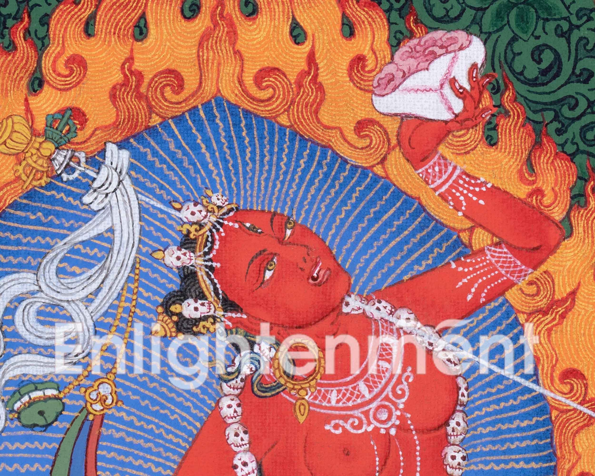 Enchanting Vajrayogini Thangka Art for Spiritual Awakening |  Traditional Tibetan Artwork
