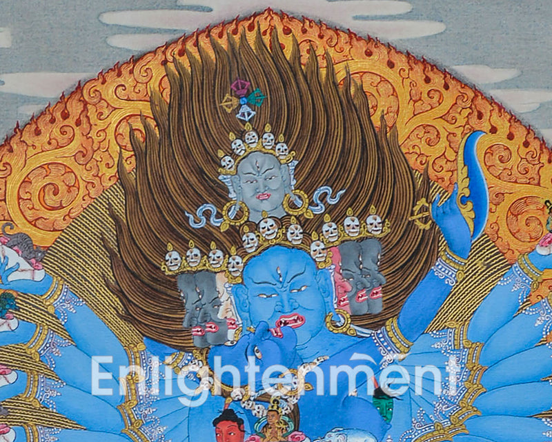 Hand-Painted Hevajra Thangka for Home Deco | A Great Compassion of Vajrayana Buddhism | Nepal Art