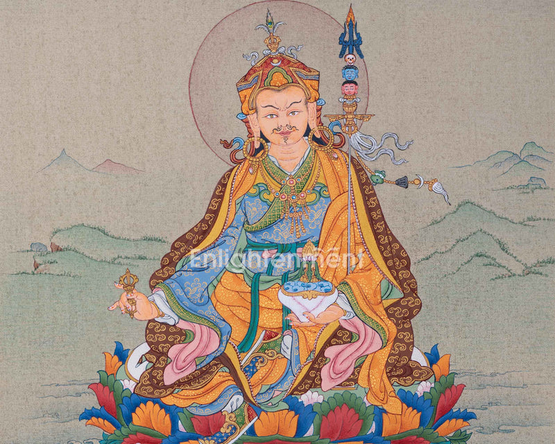 Hand Painted Guru Rinpoche Thangka | Guru Padmasambhava | Traditional Karma Gardi Style