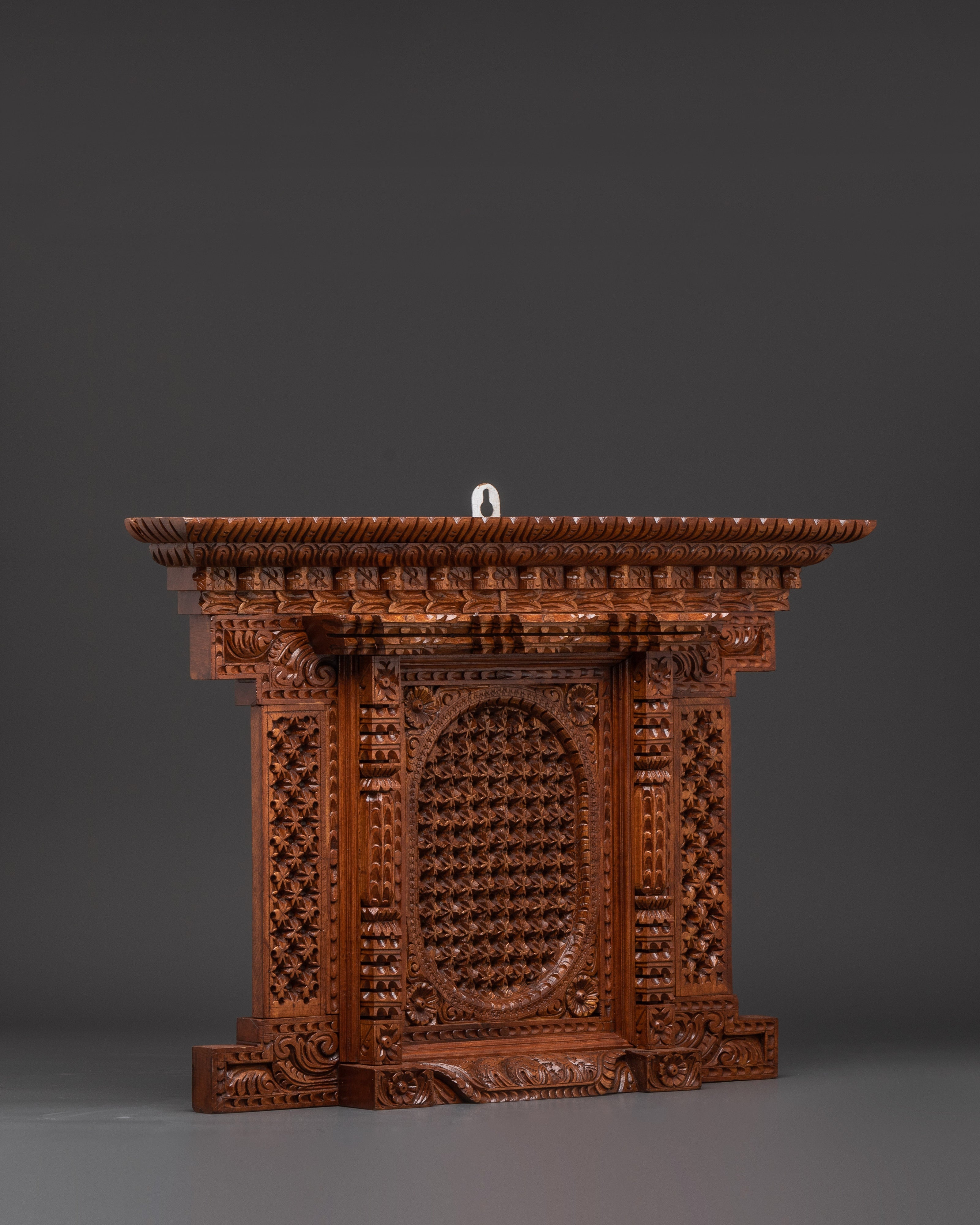 Kathmandu Temple Decor | Traditional Hand-Carved Wooden Window