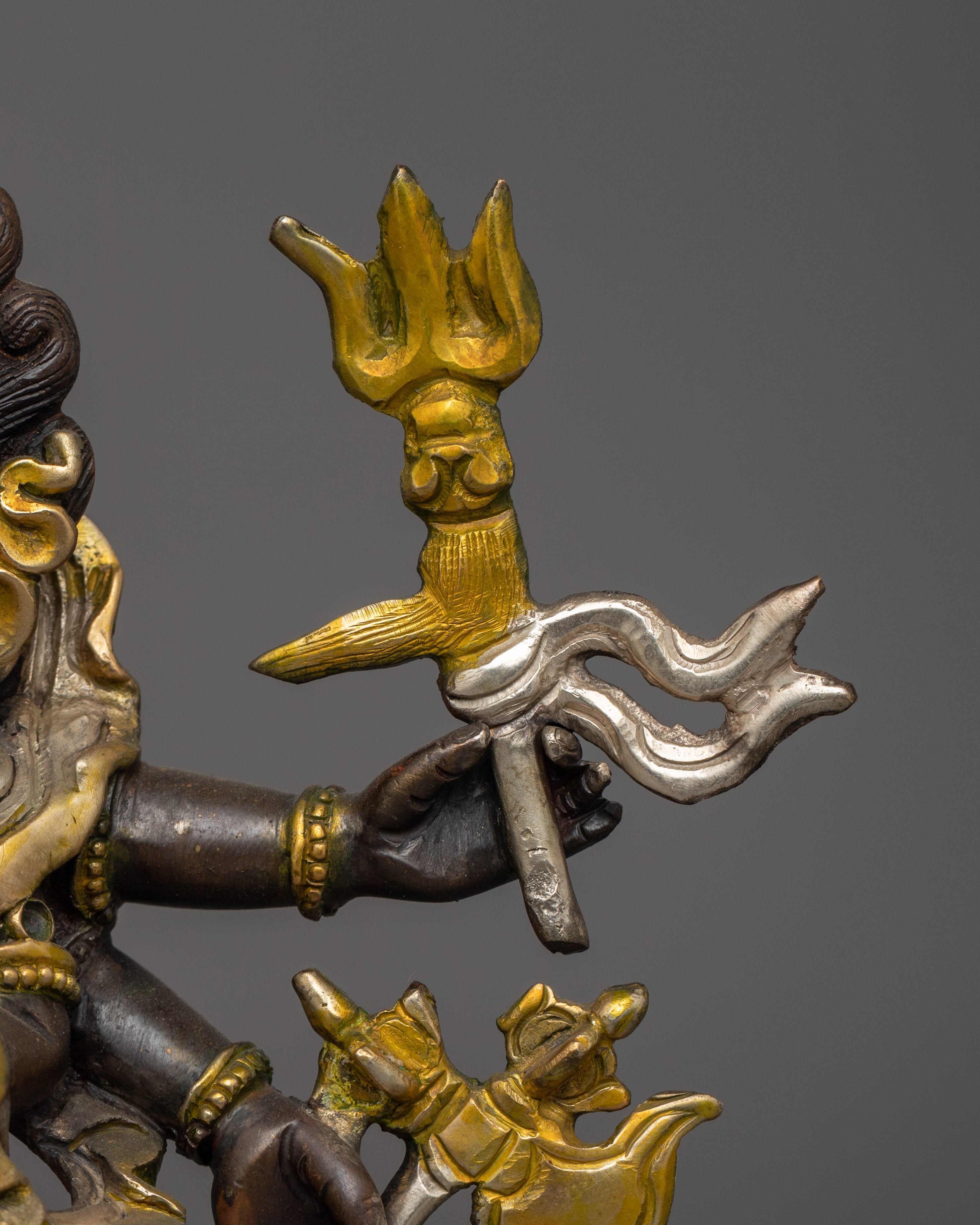 White Mahakala Handmade Statue | The Wish-Granting Protector