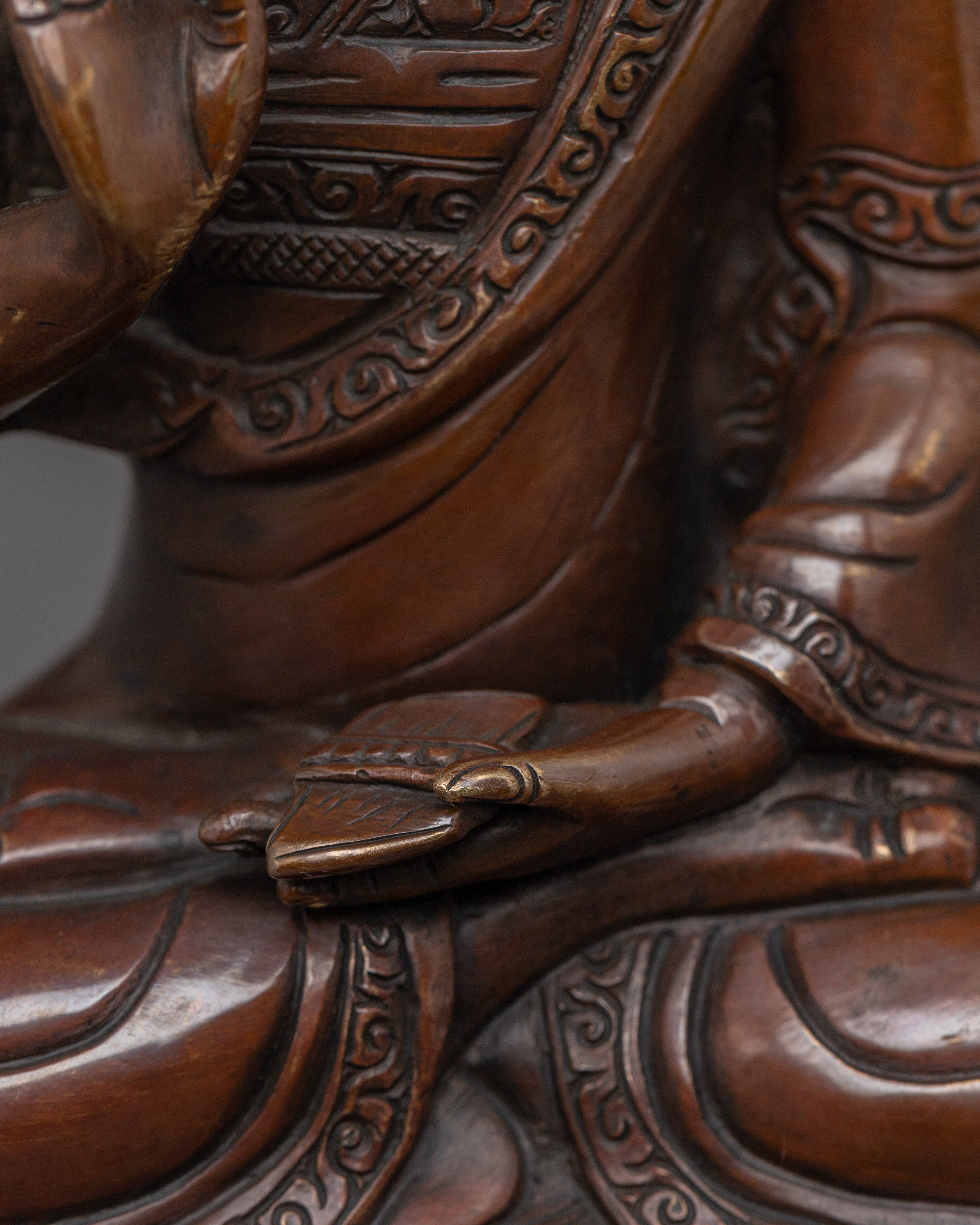 Oxidized Tsongkhapa Statue Set | Spiritual Altar Peice