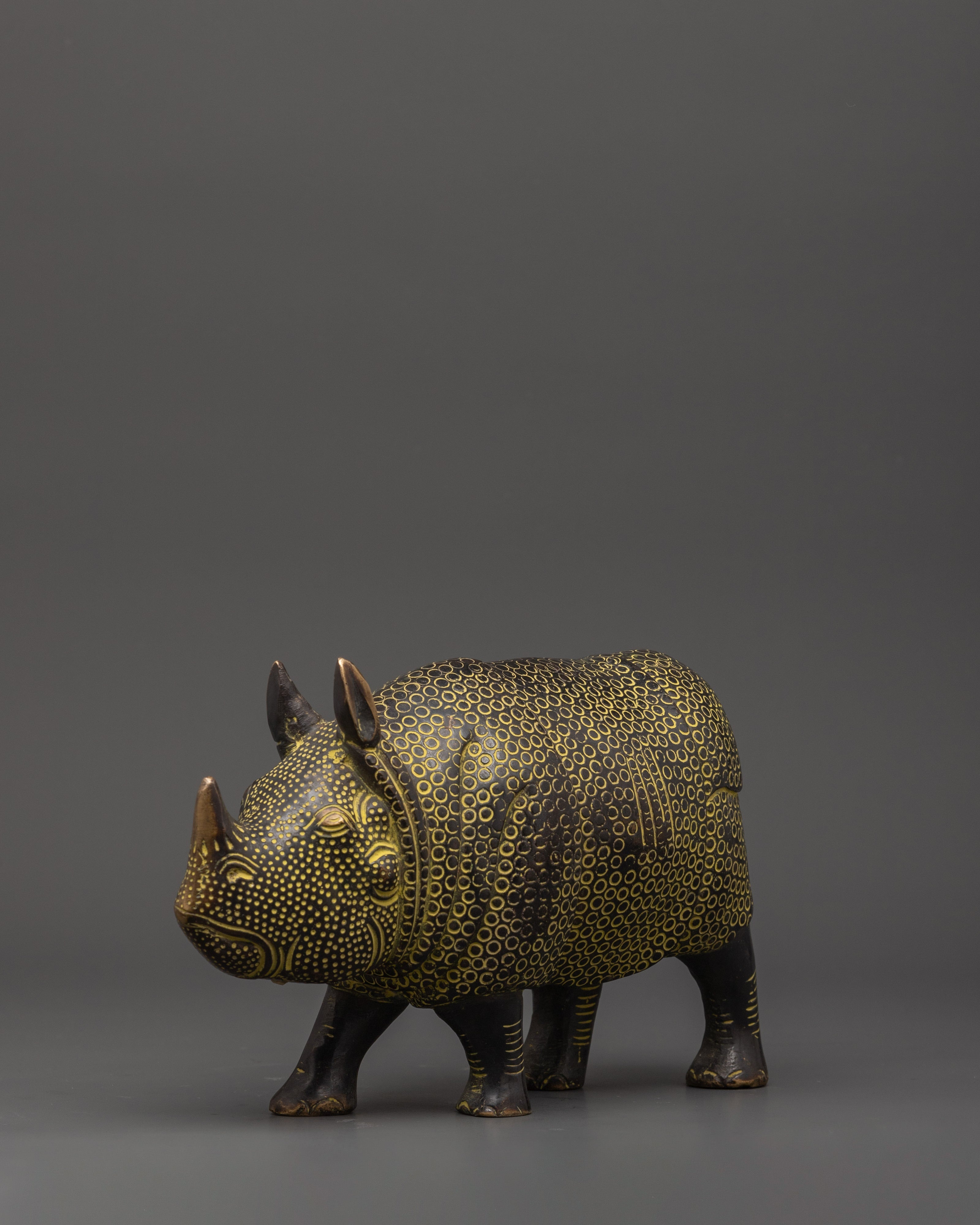 Handcrafted Brass Rhino Statue | Ideal for Wildlife Lovers