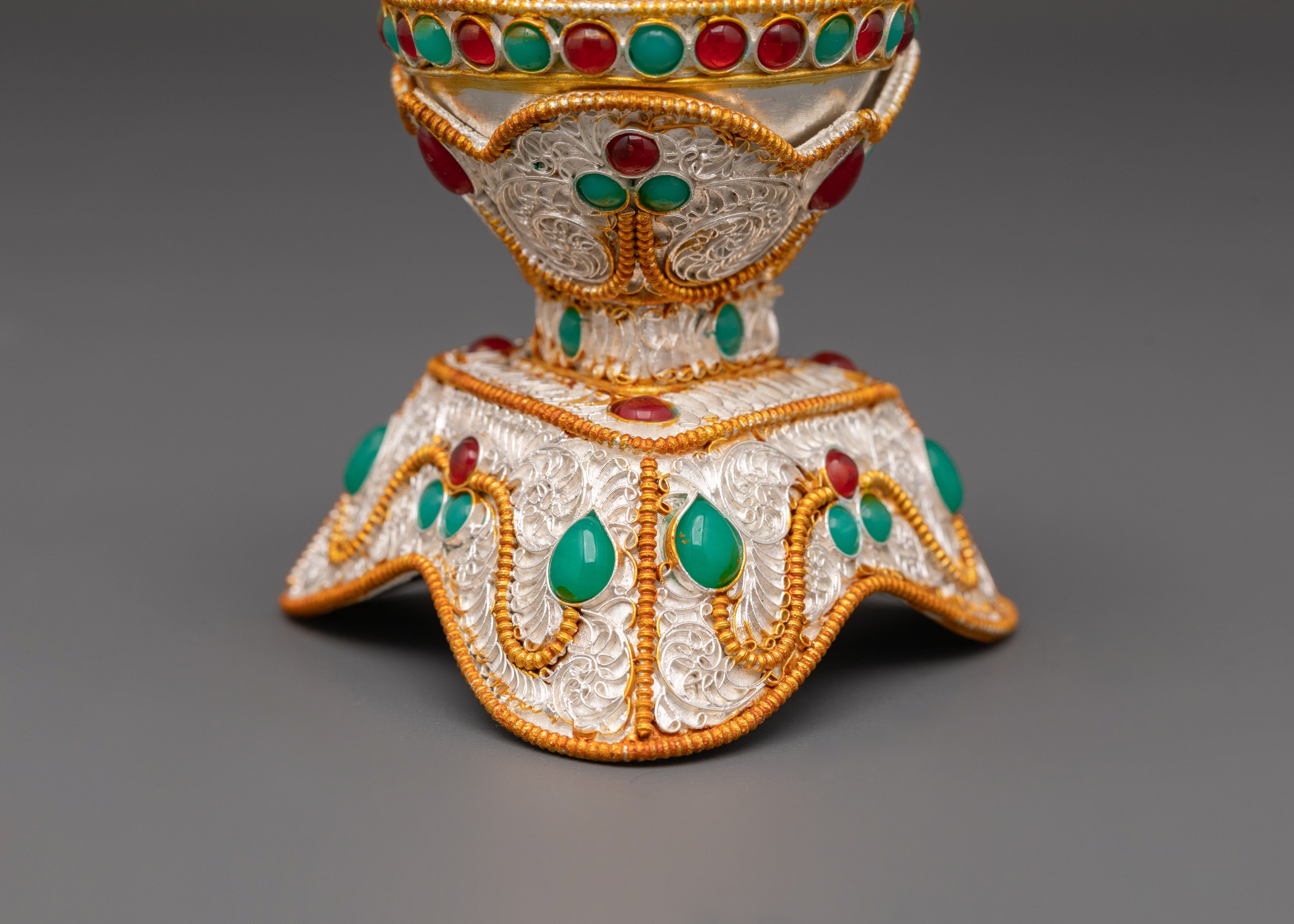 Handcrafted Gold Plated Kapala Set | Sacred Ritual Cups