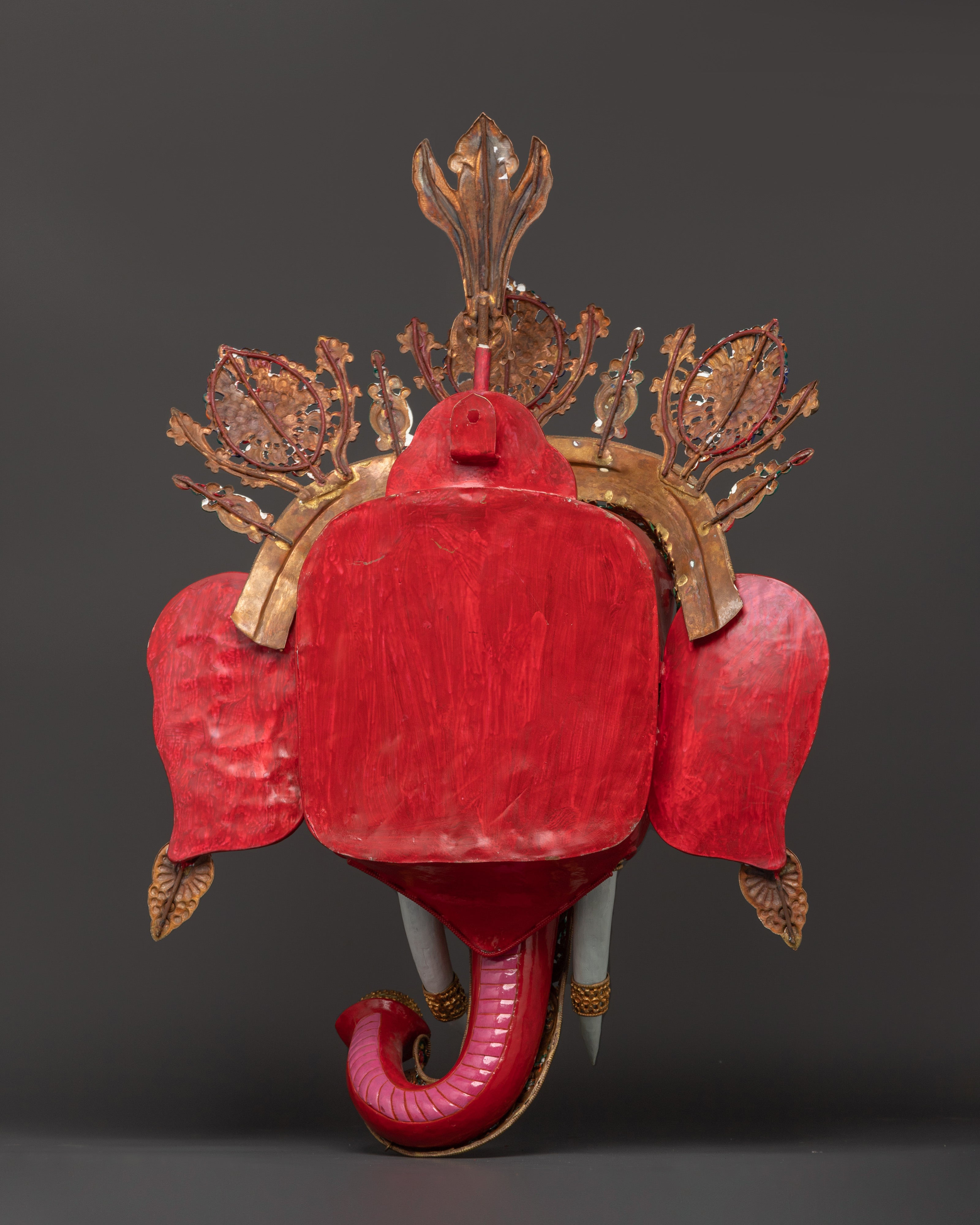Elephant Head Gold Gilded Wall Hanging | Handcrafted Art