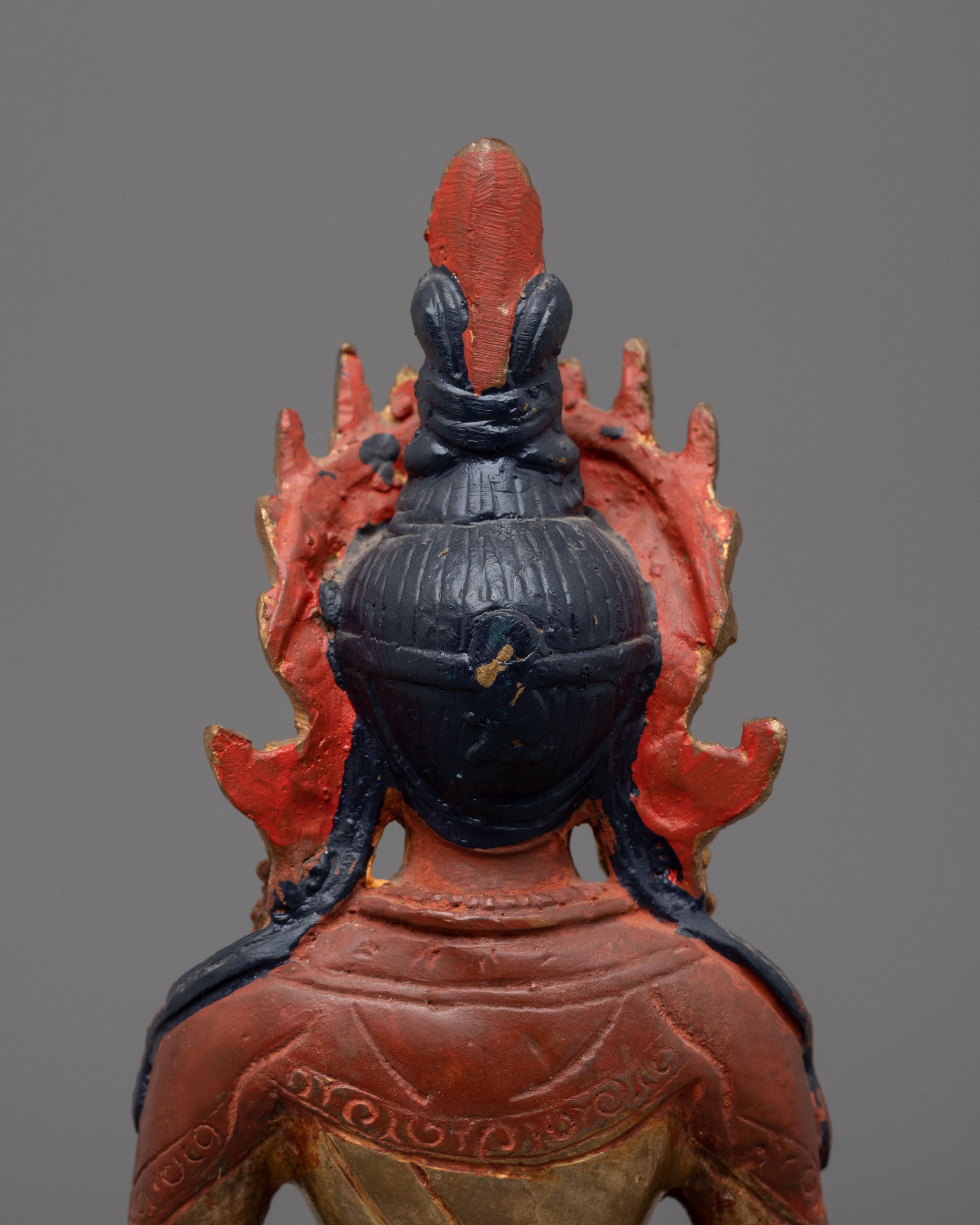 Handmade Statue of Tibetan Deity Amitayus | Compassion and Longevity