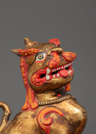 Handcrafted Pair of Tibetan Snow Lion Statues | Foo Dogs Crafts